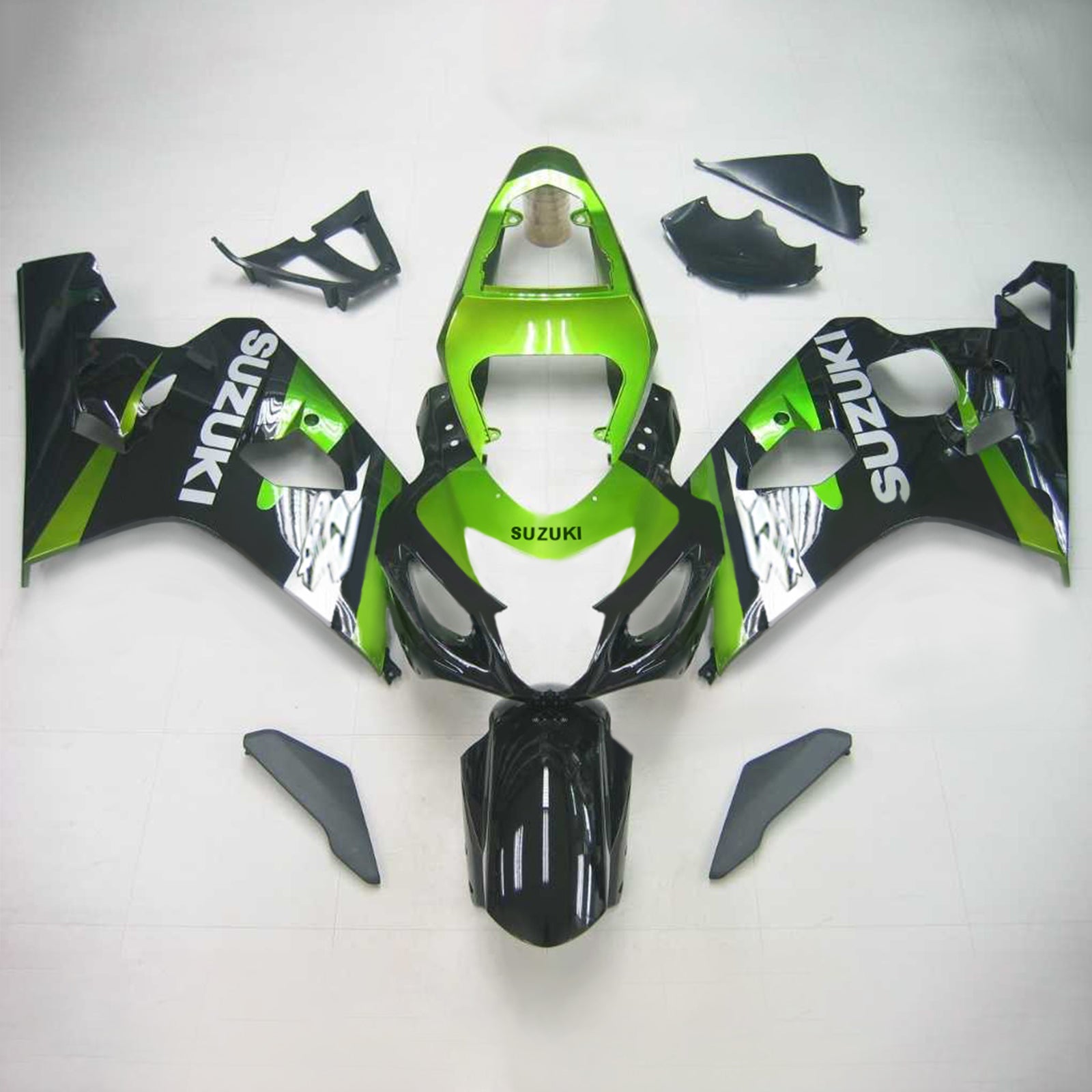 Amotopart Suzuki 2004–2005 GSXR 600/750 Schwarz Grün Verkleidungsset