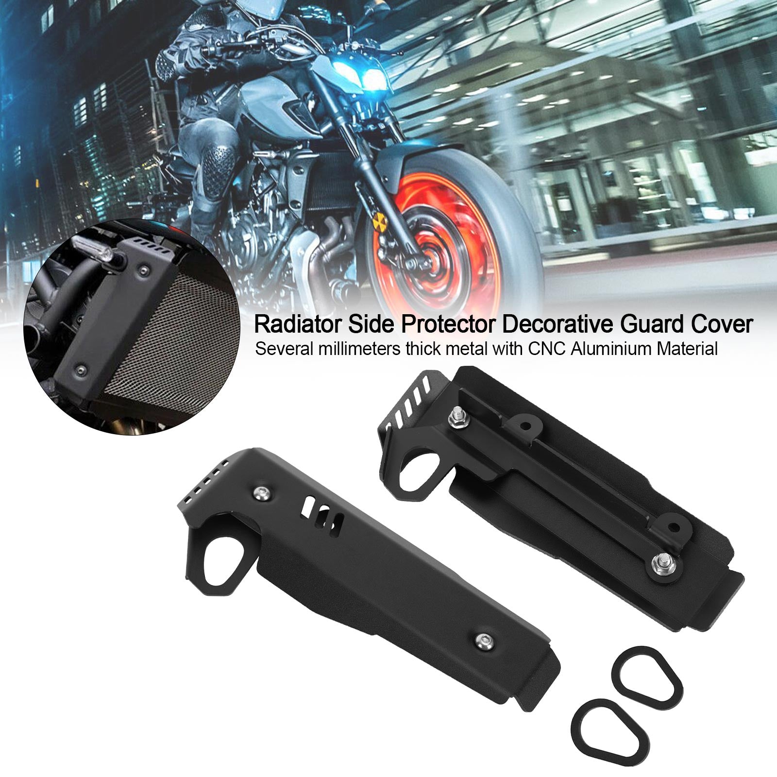 Radiator Side Protector Guard Cover for Yamaha MT-07 FZ-07 2021-2022 Generisk