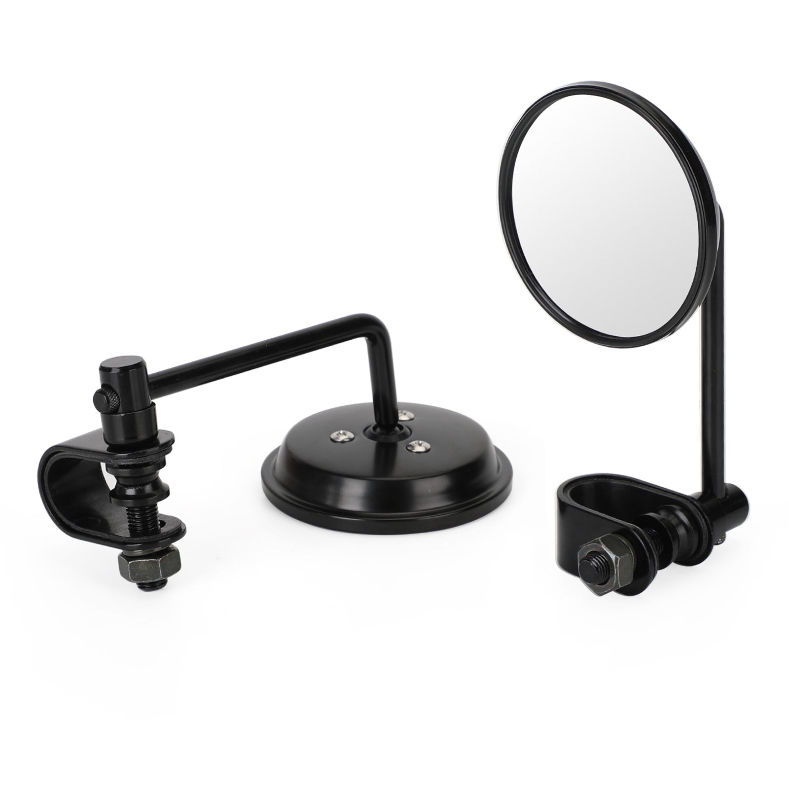 Cafe Racer Chopper Bobber PAIR Old style Clamp on Mirror 3" Kulatá zrcadla