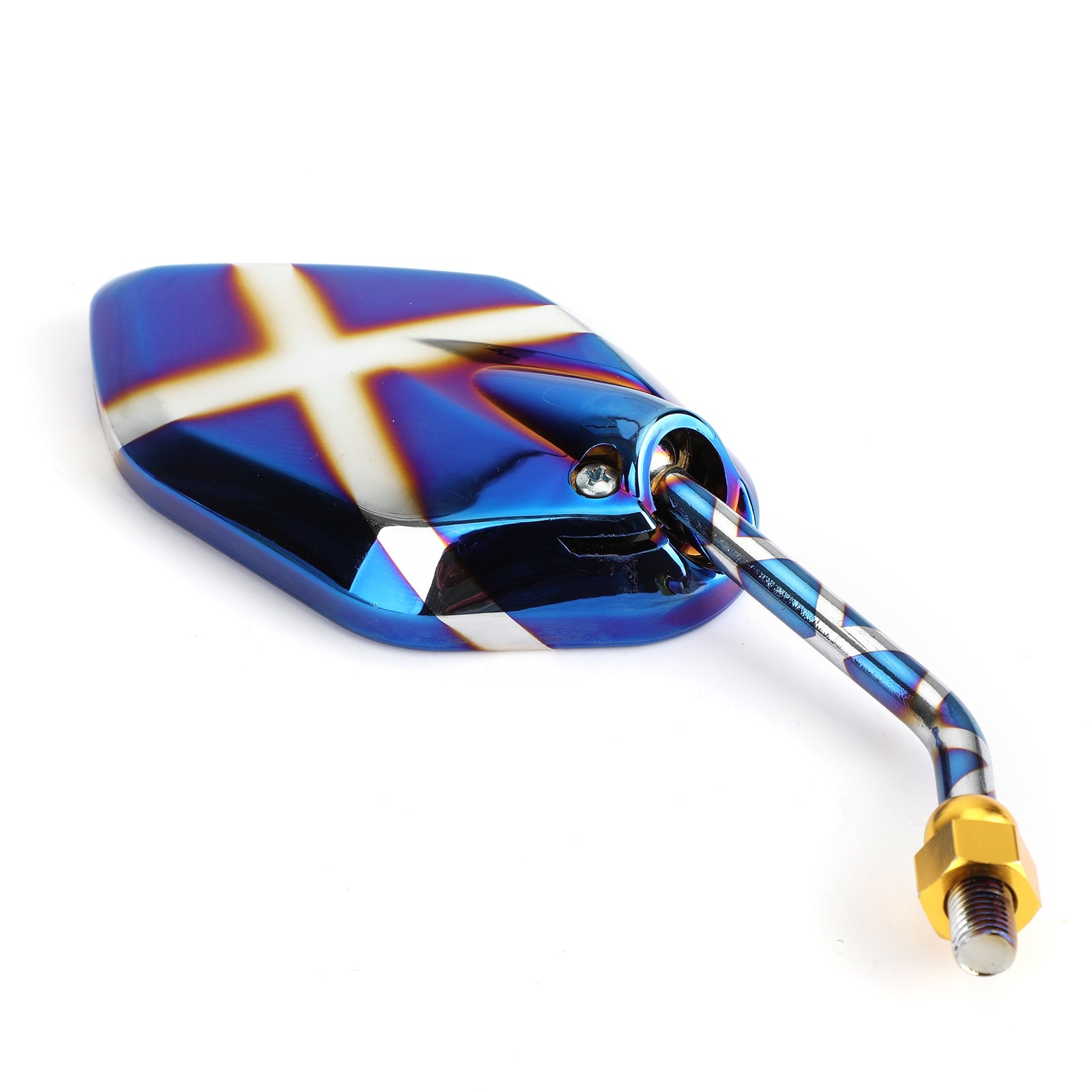 Verbrande titaniumzijde achteruitkijkspiegels 10 mm M10 voor cafe racer op maat gemaakte motorfiets generiek