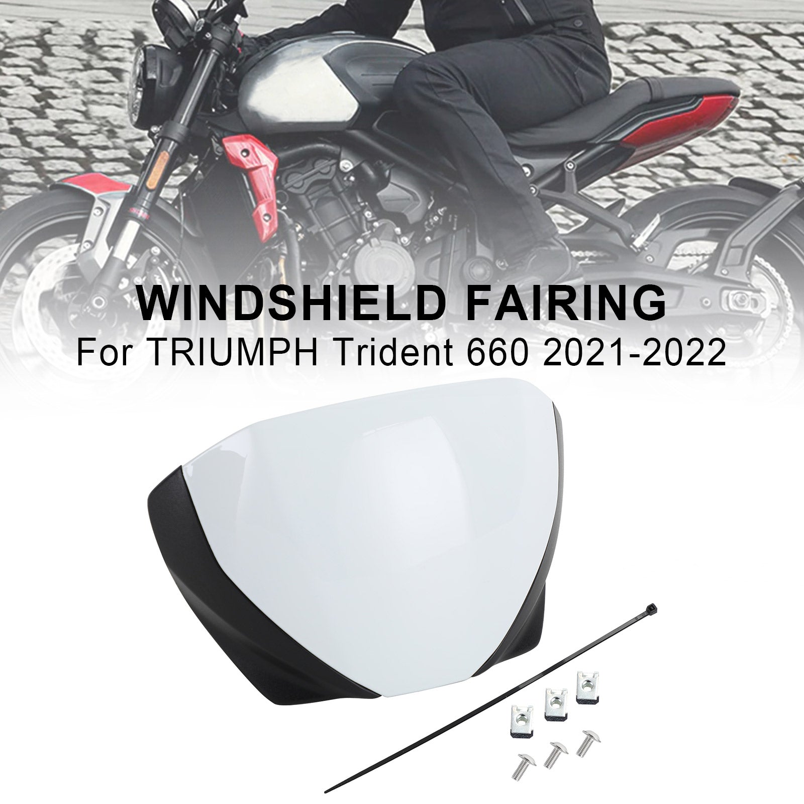 Front Screen Windshield Fairing Windscreen Deflector för Trident 660 2021+ Generic