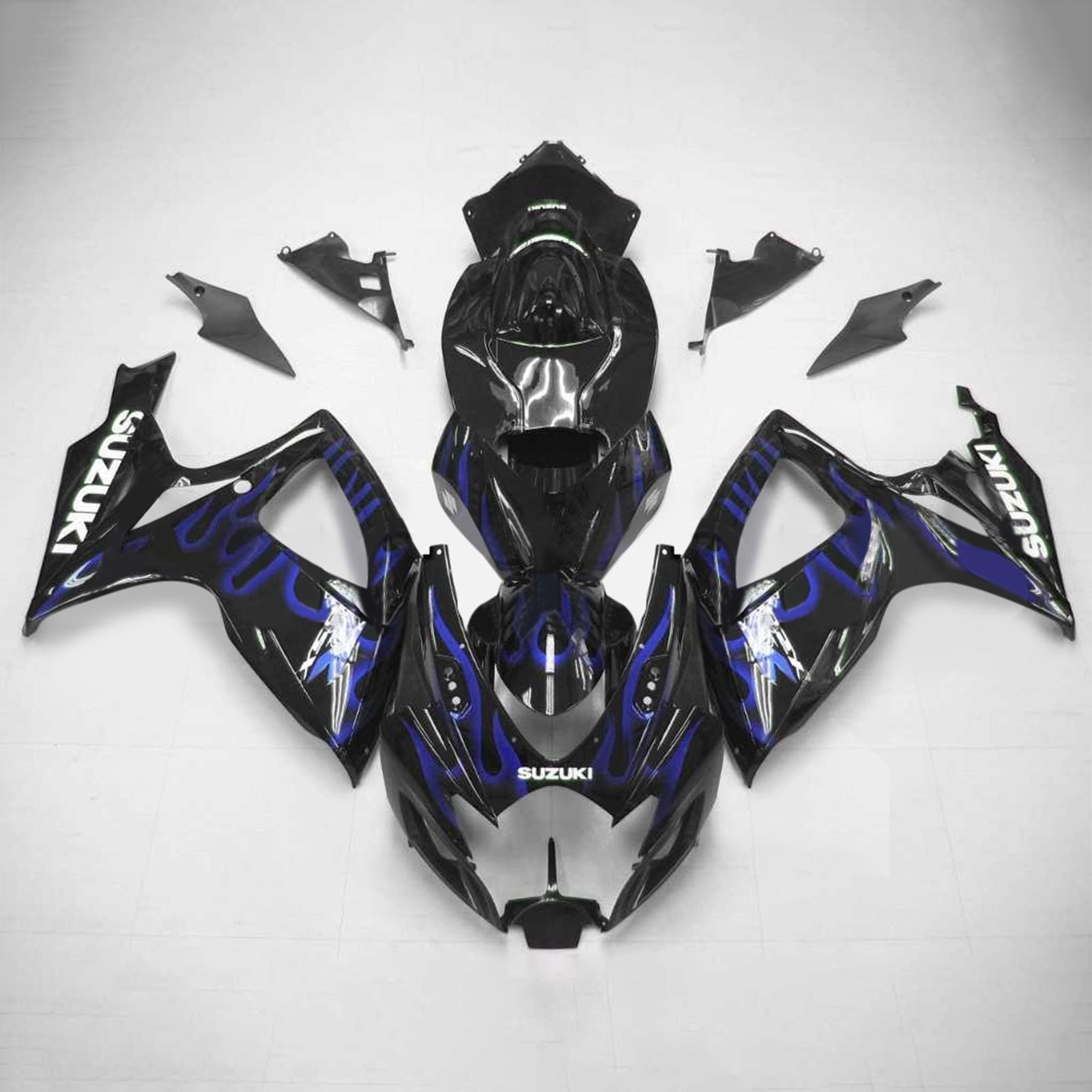 Amotopart 2006-2007 Suzuki GSXR 600/750 Black&Blue Fire Fairing Kit