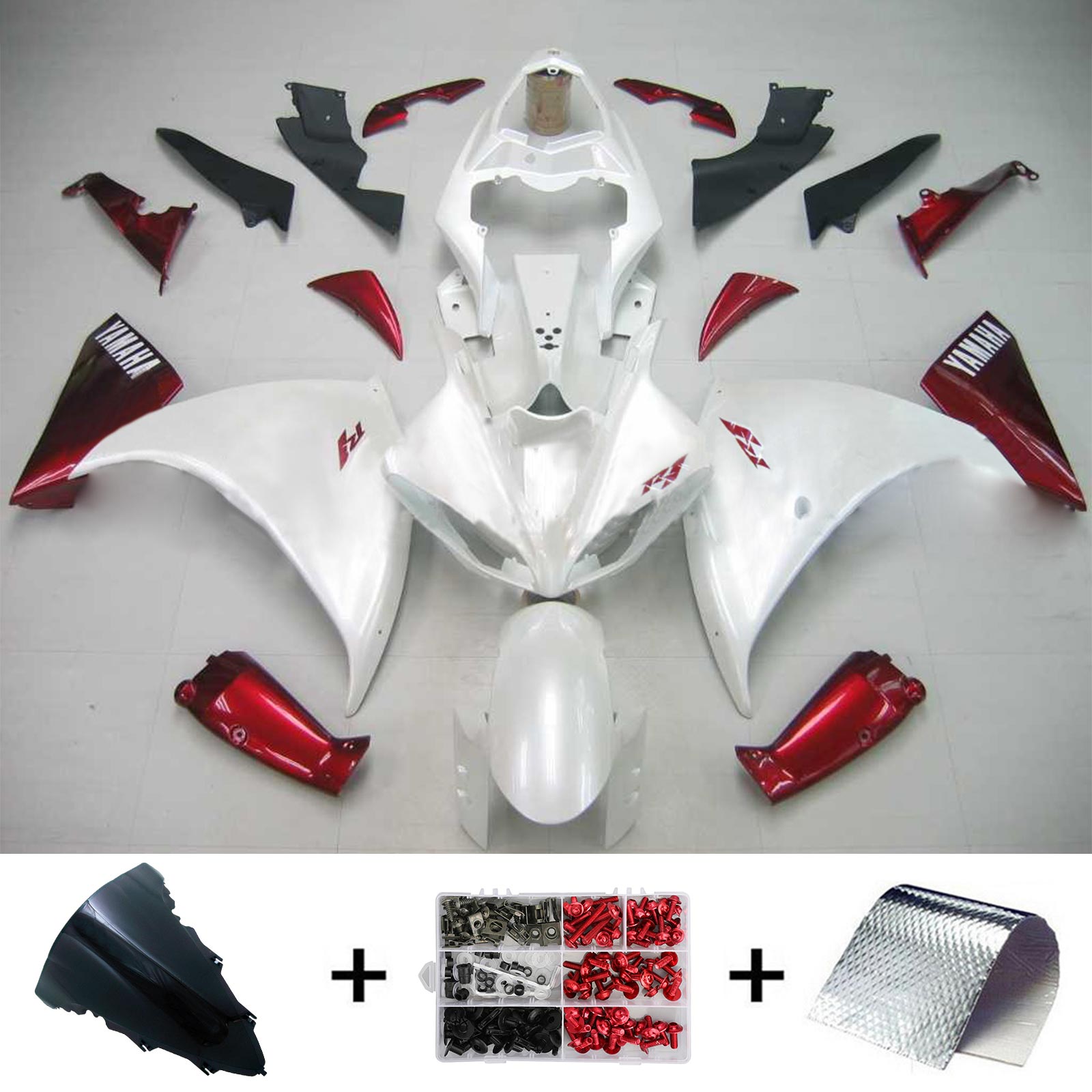 Amotopart Yamaha 2009-2011 YZF 1000 R1 White Fairing Kit