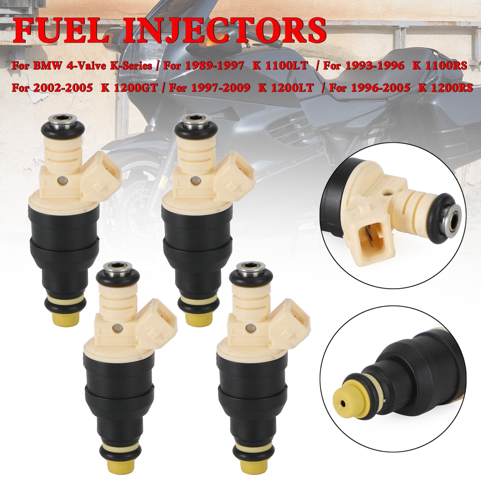 4pcs BMW K100 Motorcycle Disque de trou unique EV1 14LB Injecteurs de carburant 0280150210