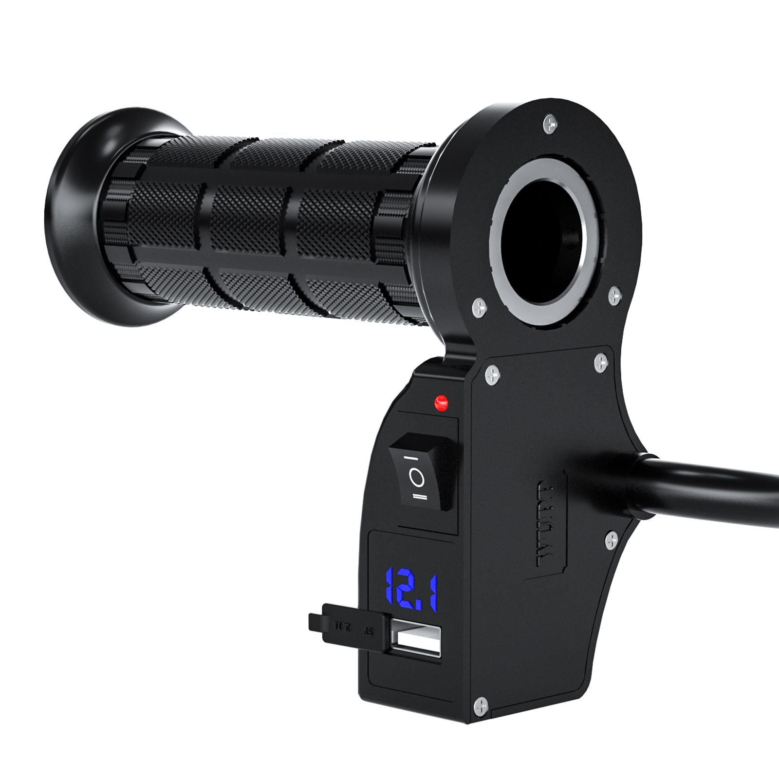 7/8" 22Mm Elektrische Verwarmde Handgrepen Verwarmingshendel Voltmeter Voor Motorfiets Groen Generiek