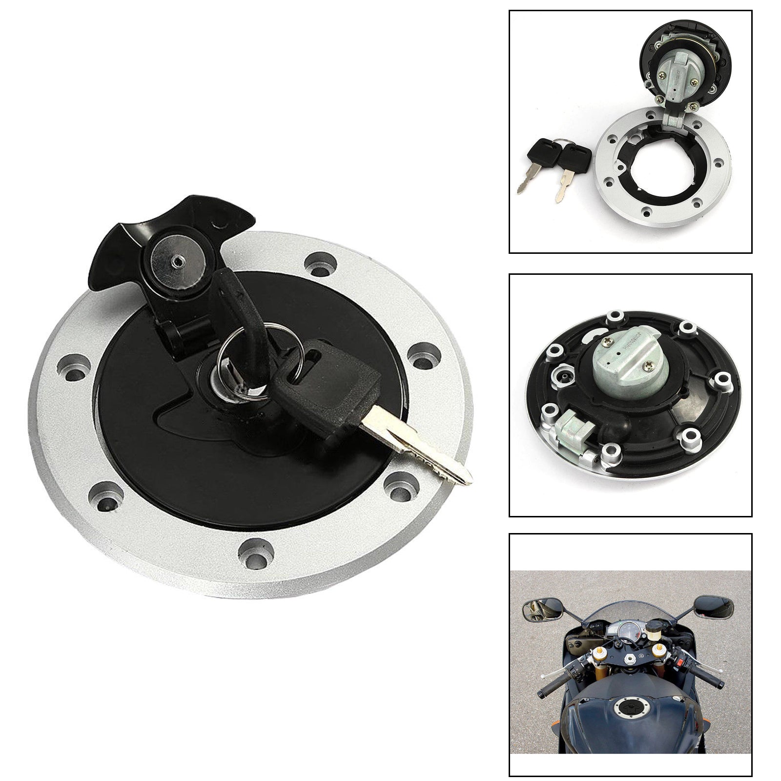 Brandstofgastankkapsleutels geschikt voor Kawasaki ZXR750 91-1994 Ninja ZX6R ZX600F 1986 ZRX400 1994-2008