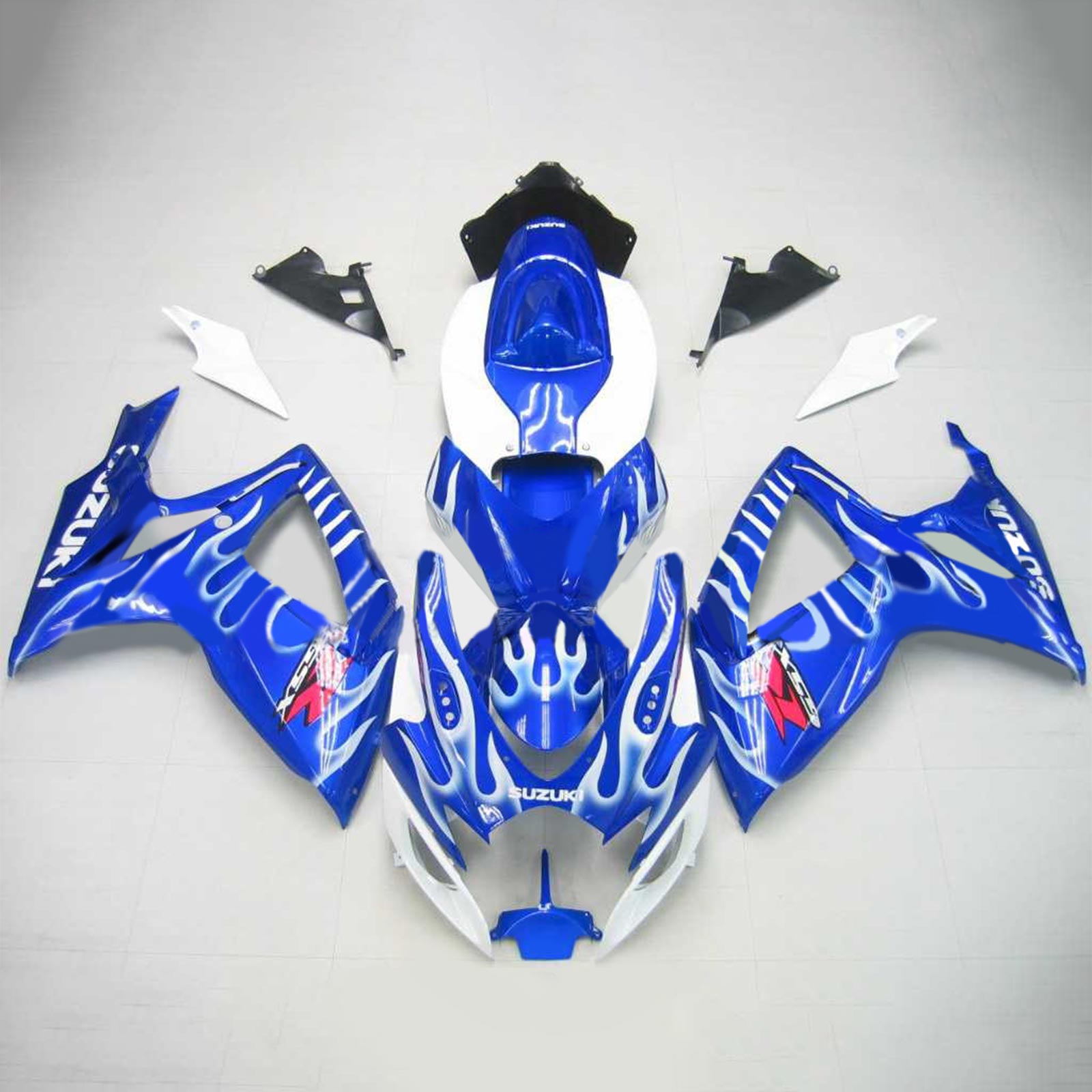 Amotopart 2006-2007 Suzuki GSXR 600/750 Blue & White Fire Fairing Kit
