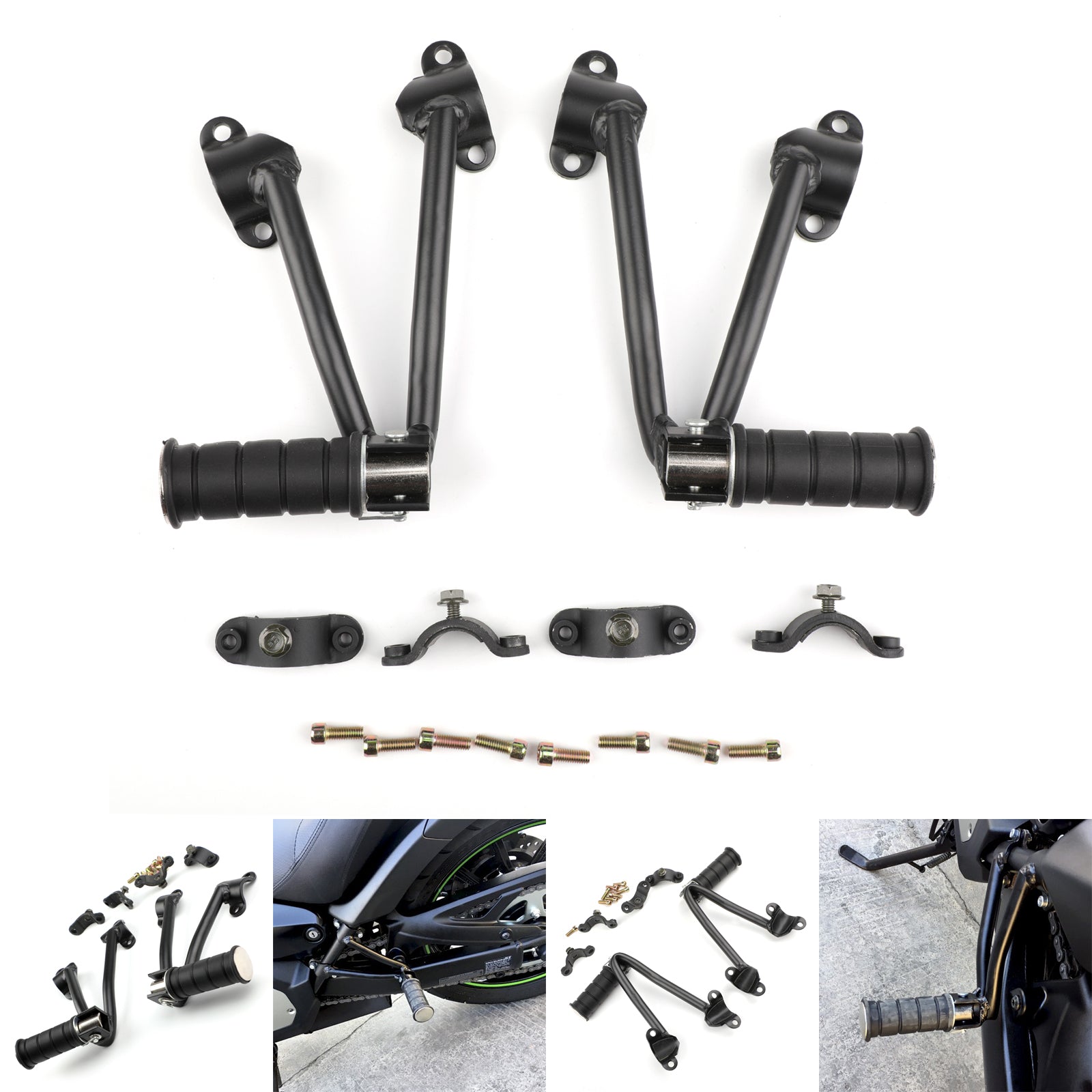 Kawasaki Vulcan 650 VN650 2015+ svart bakre passagerare