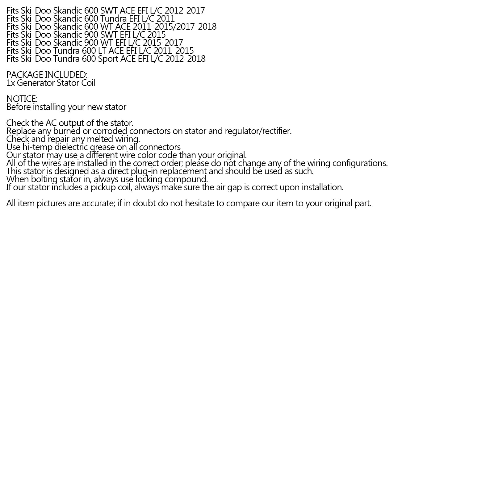 Stator Magneto för Can-Am Maverick X3 / 1000R Turbo 17-19 420296908 420685635