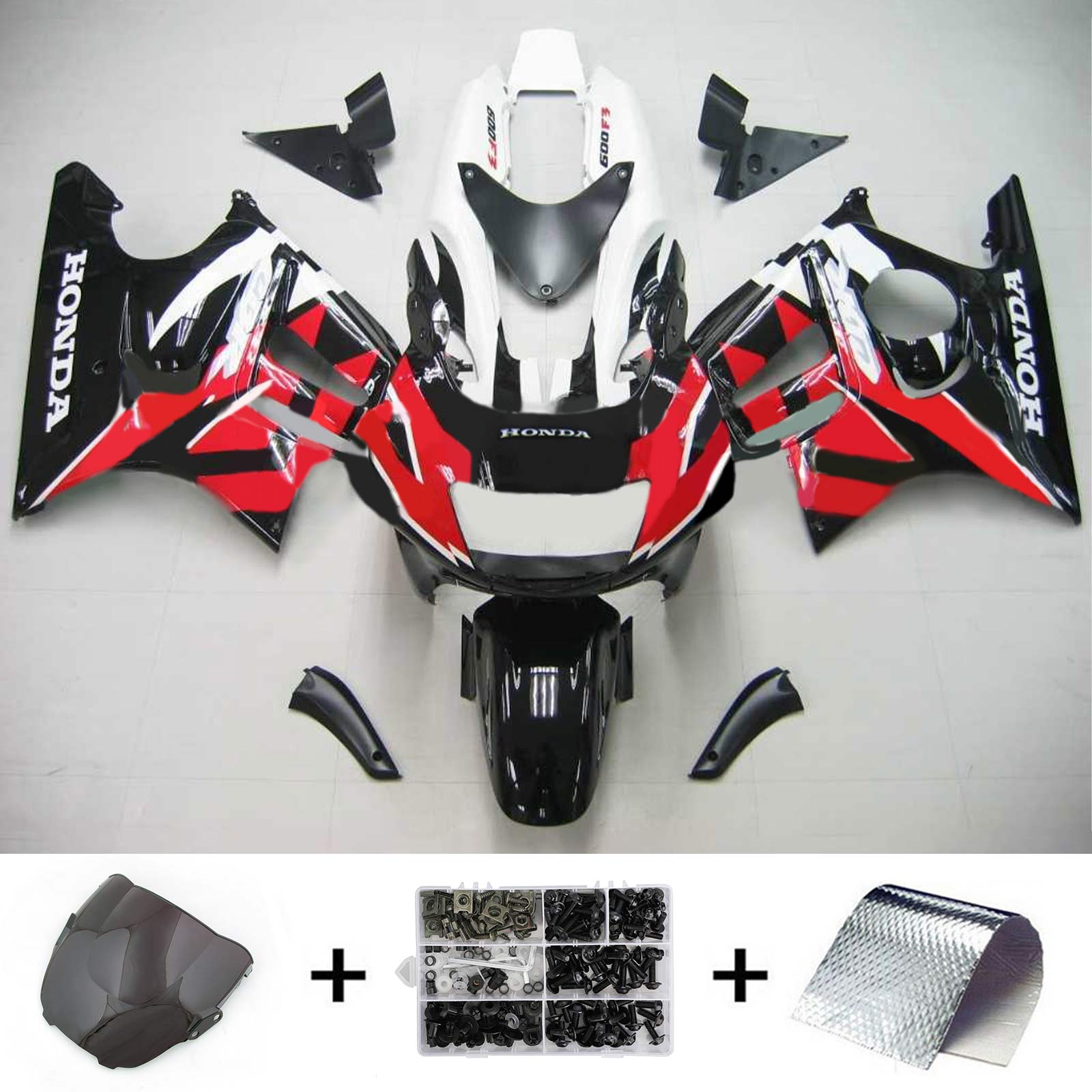 Amotopart 1997-1998 Honda CBR600 F3 Fairing Black & Red Style3 Kit