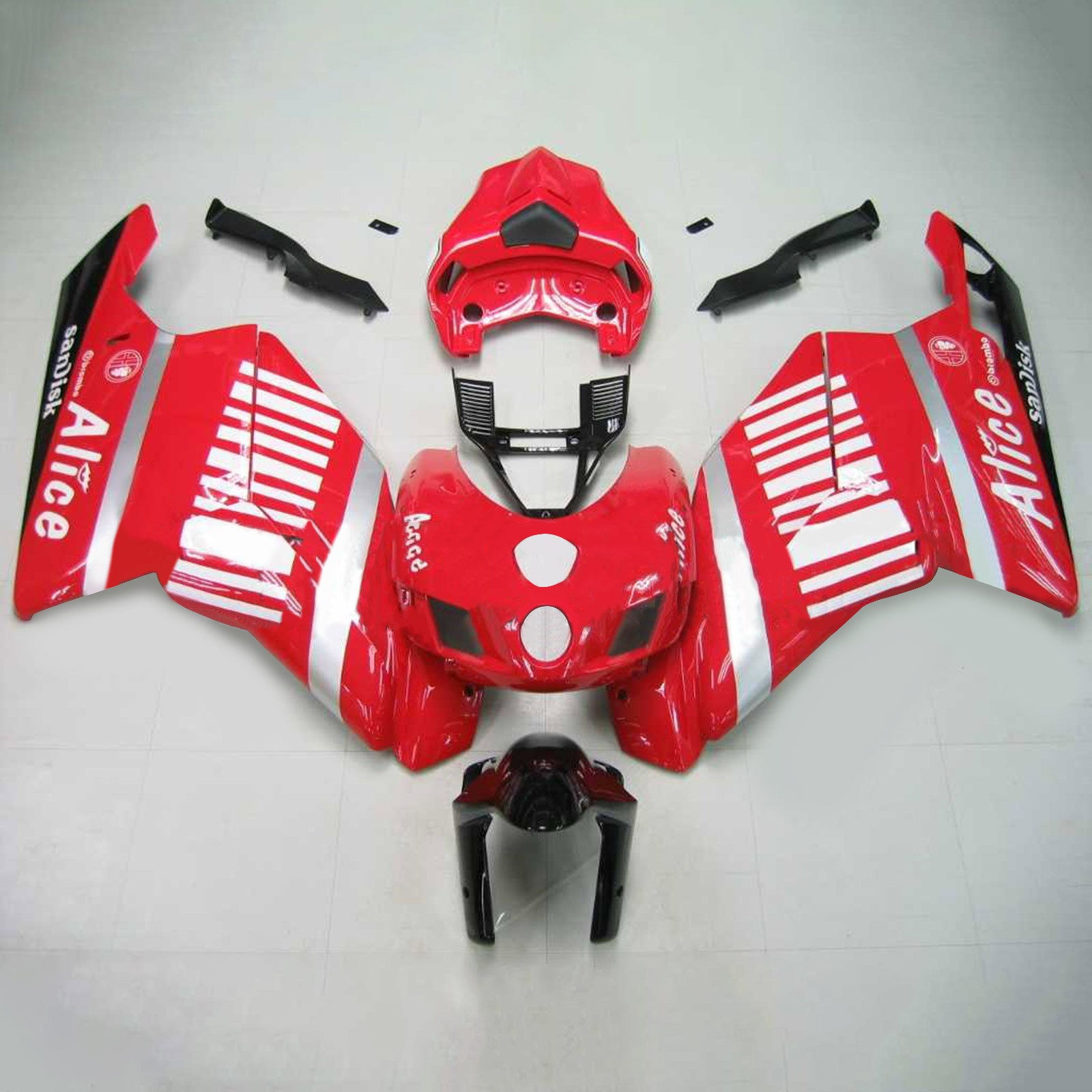 Amotopart Ducati 2005-2006 999/749 Red Mix White Fairing Kit