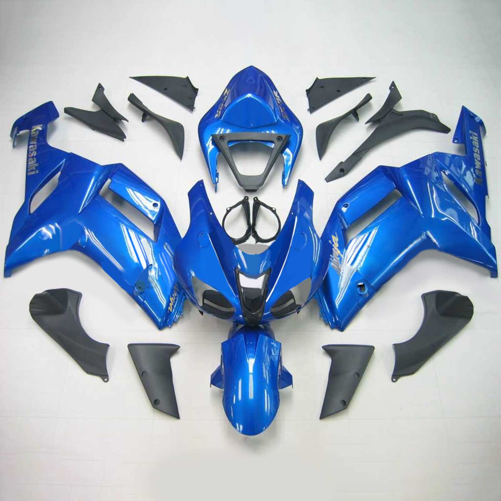 Amotopart Kawasaki 2007-2008 ZX6R 636 Blue Fairing Kit