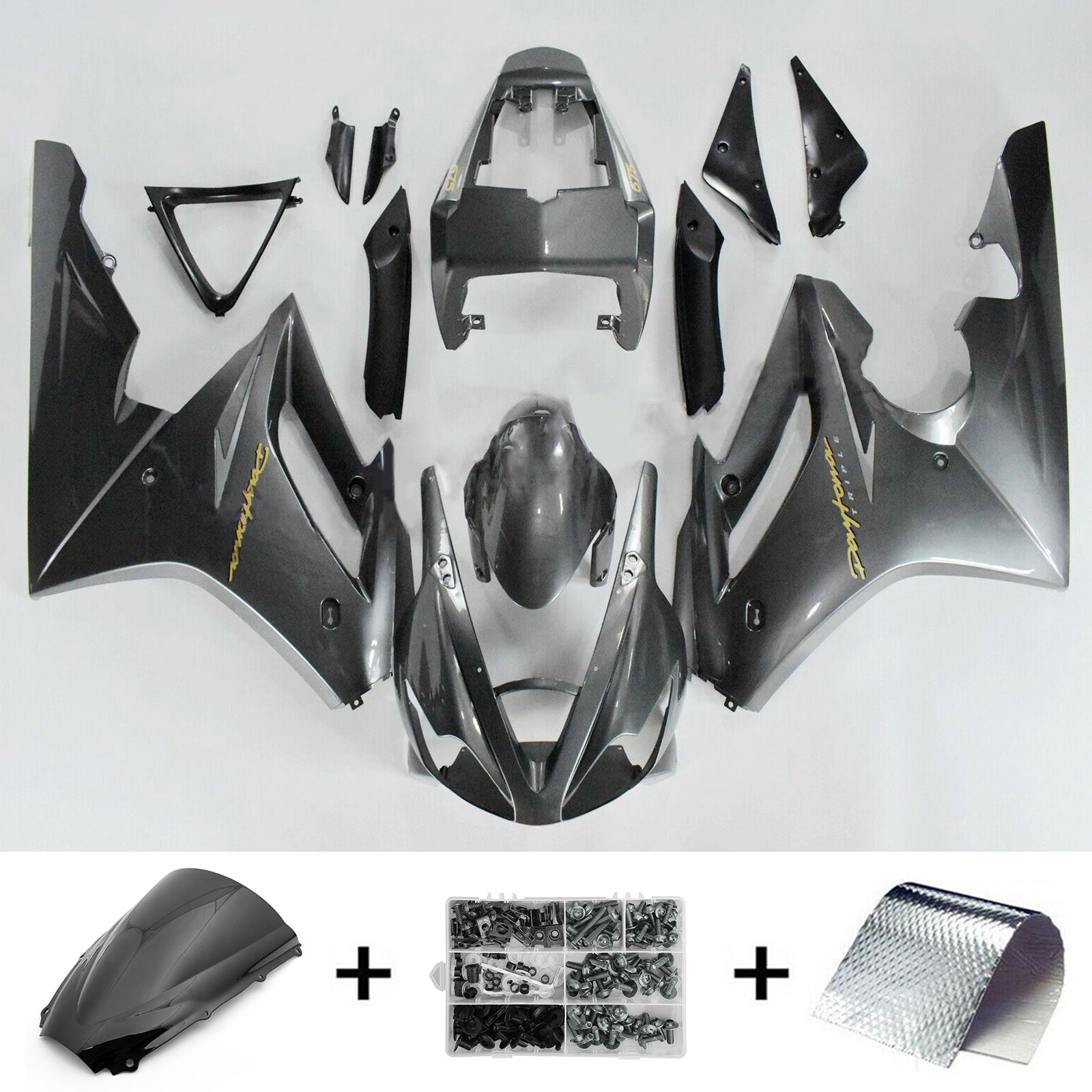 Amotopart Fairings Triumph Daytona 675 2006-2008 Grey Fairing Kit