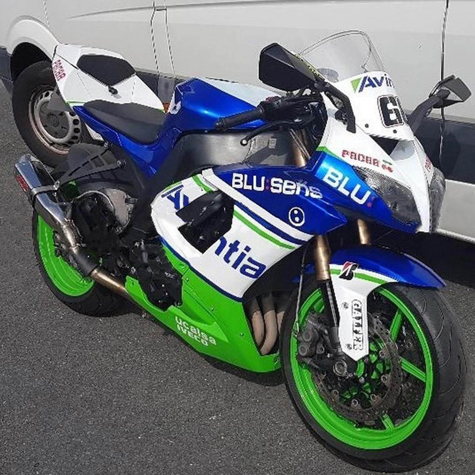 Amotopart Kawasaki ZX10R 2008-2010 White Green Fairing Kit