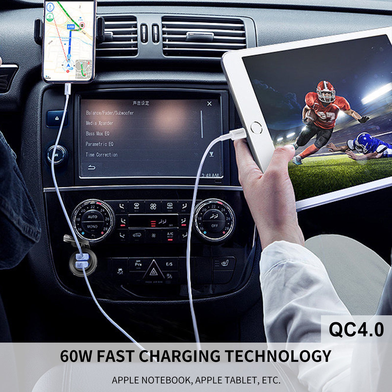 電話充電ブラケット 60 ワット Qc4.0 延長ブラケットオートバイバイク用ブラックジェネリック