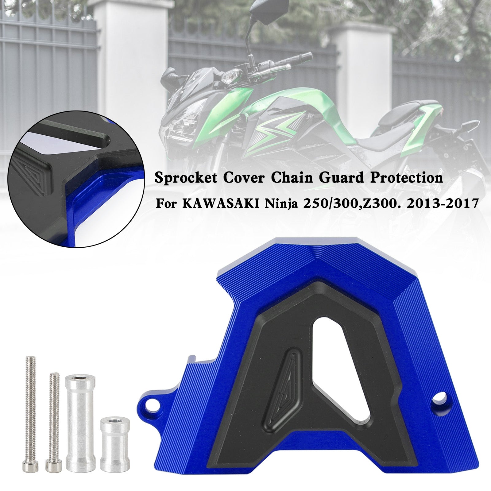 Front Sprocket Cover Chain Guard For KAWASAKI Ninja 250 300 Z300 2013-2017