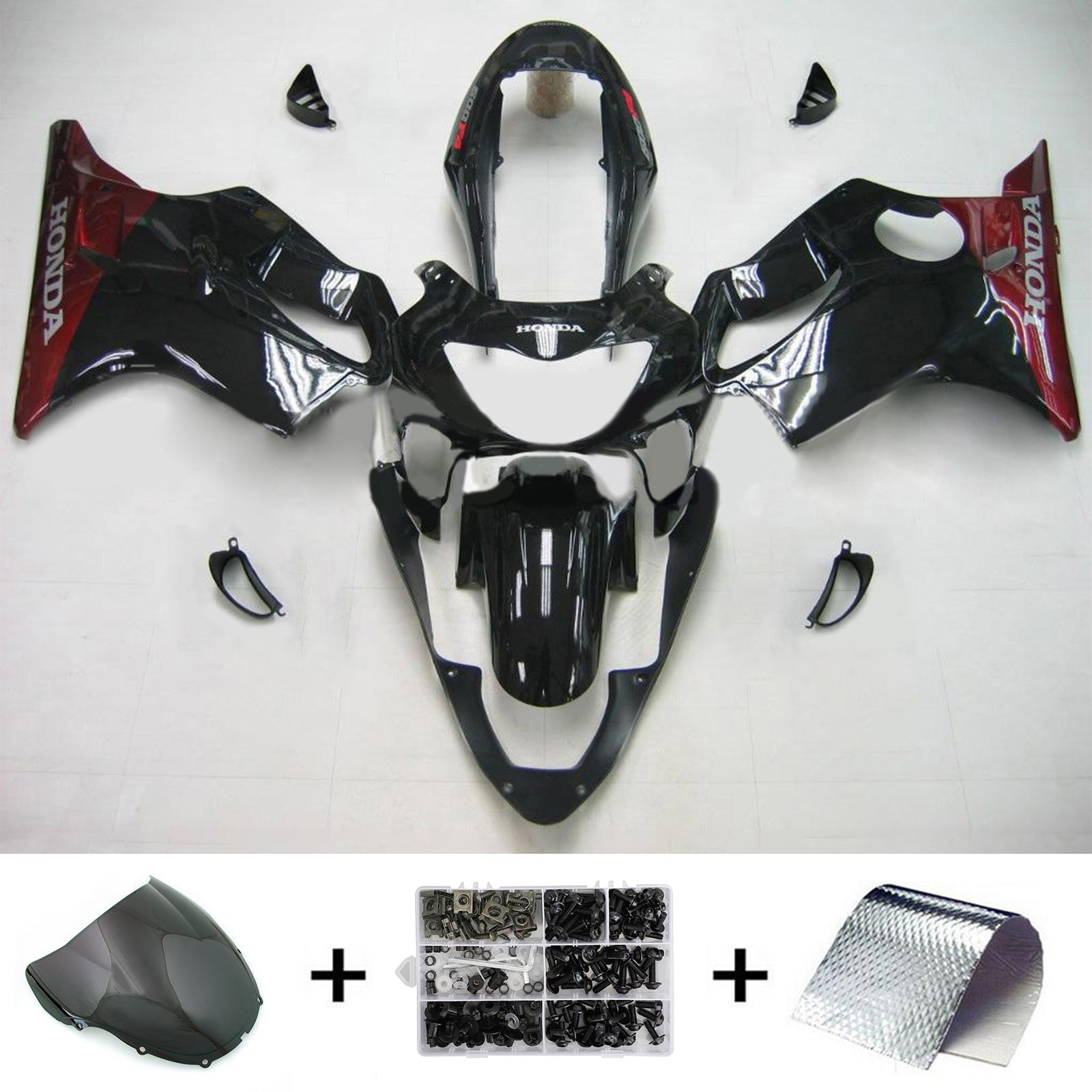 Amotopart Honda CBR600F4 1999-2000 Red&Black Style 6 Fairing Kit