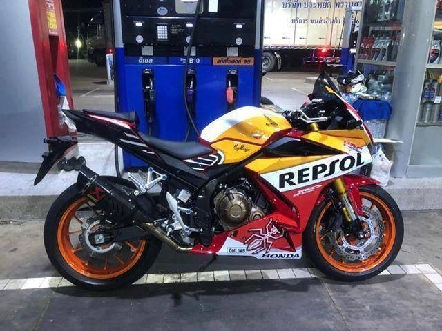 Amotopart 2016-2018 Honda CBR500R Fairing Red&Orange Repjol Kit