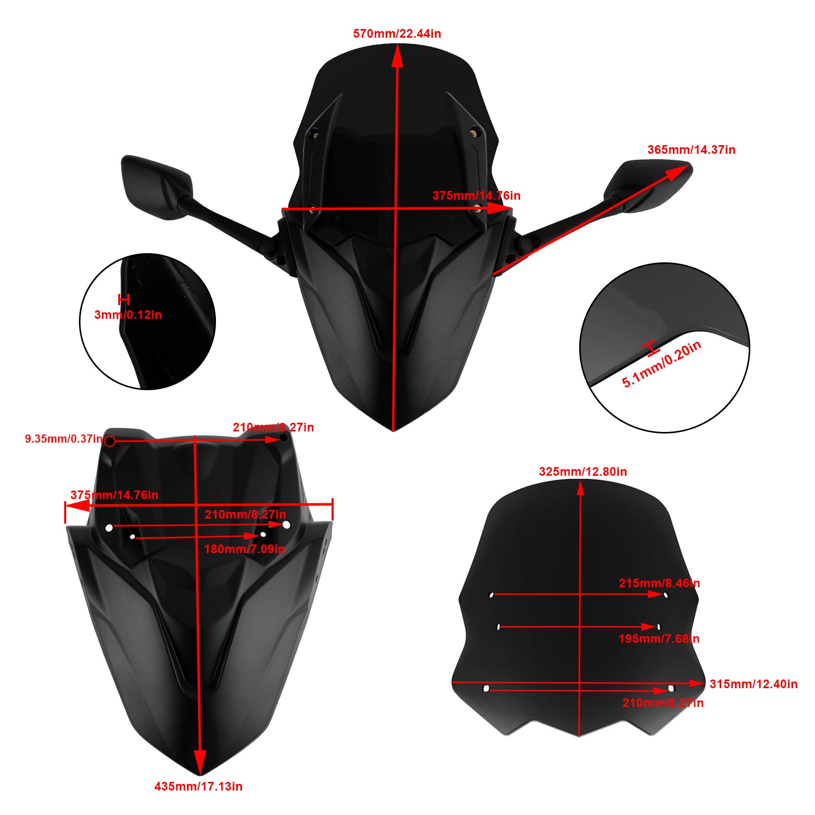 Čelní sklo pro čelní sklo ABS ABS FIT FOR FOR YAMAHA NMAX155 N-MAX 155 2021-2023