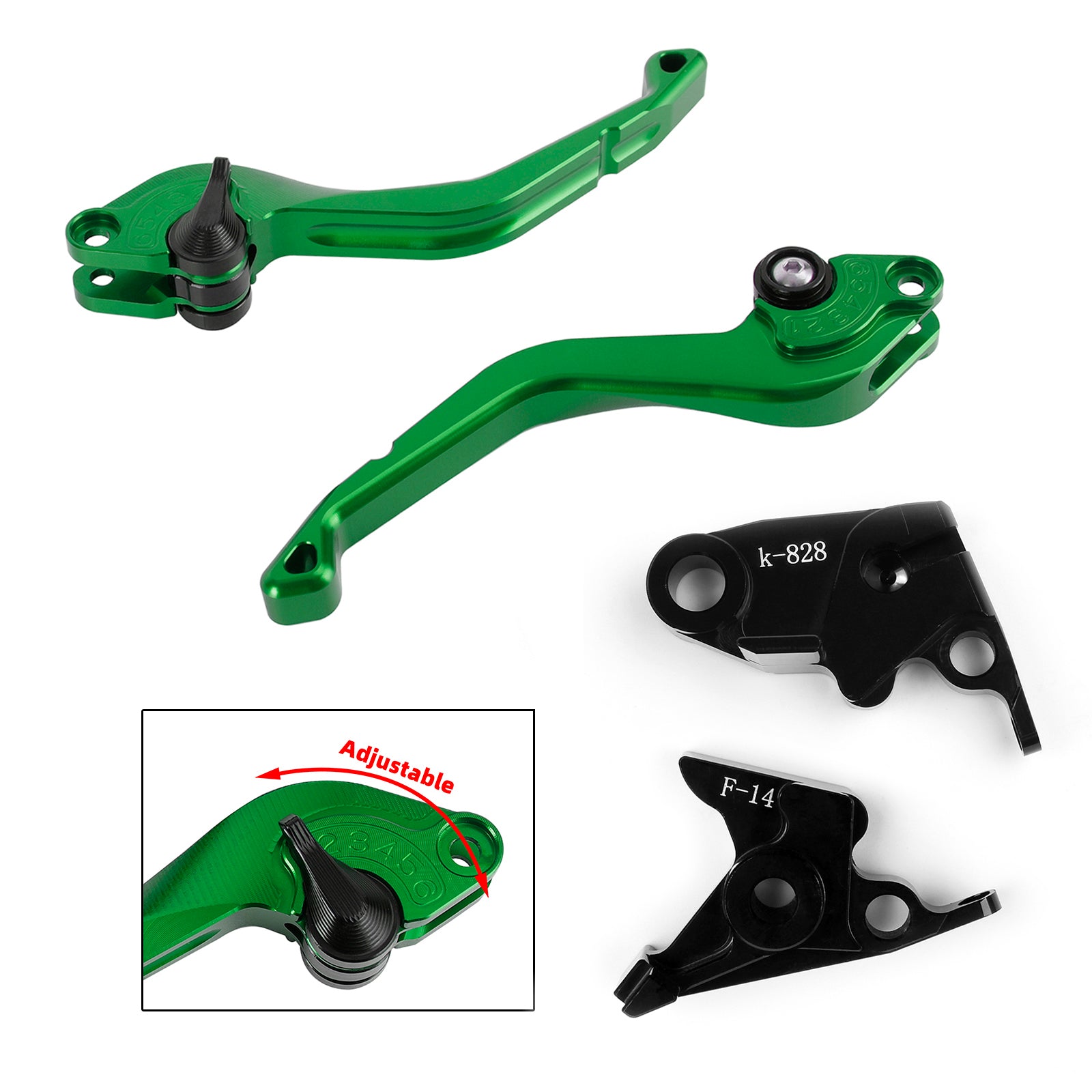 CNC Short Clutch Brake Lever Fit til Kawasaki ZZR600 ZX6R ZX9R ZX10R Z1000