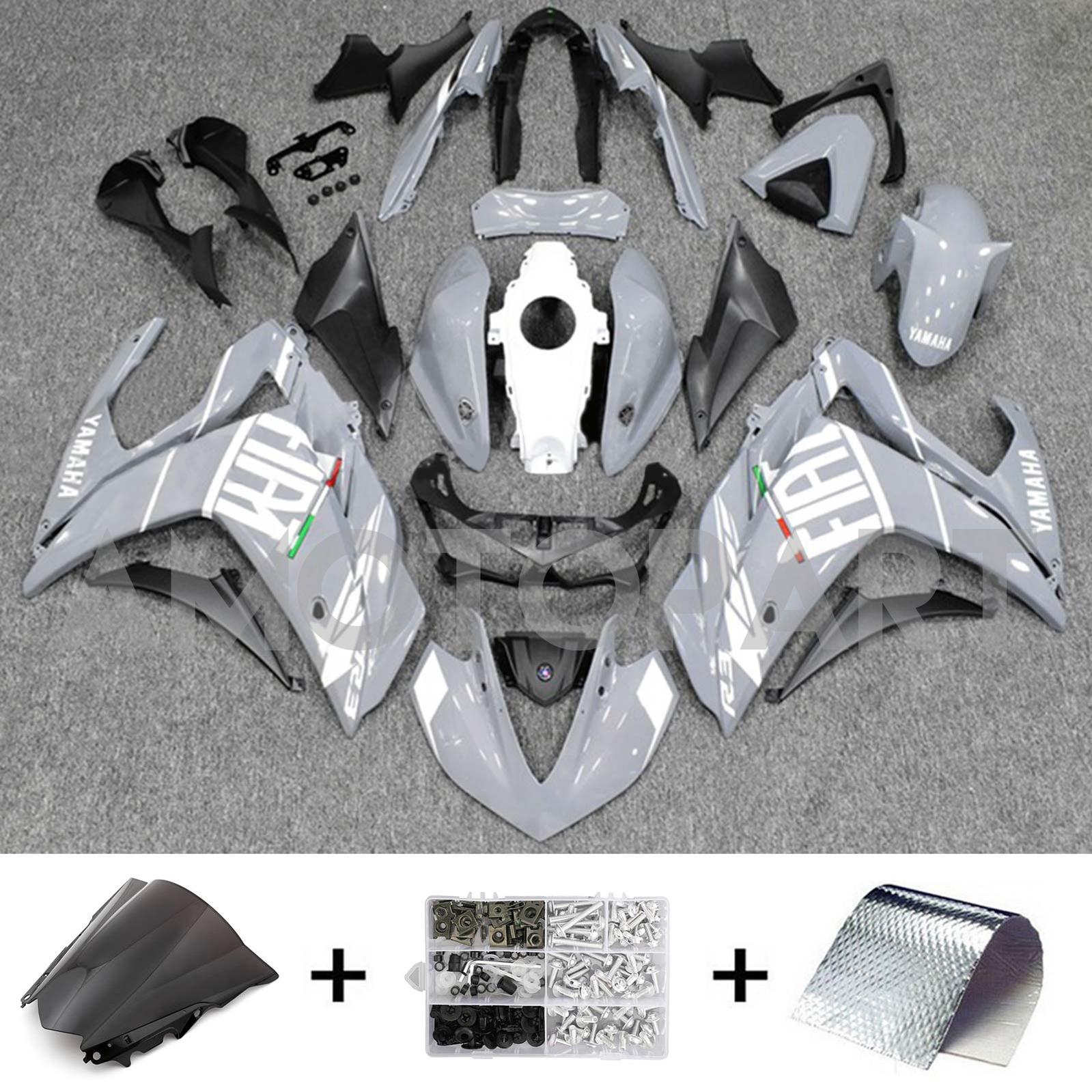 Amotopart Fairing Kit Yamaha 2014-2018 YZF R3 & 2015-2017 YZF R25 Black Gray
White Fairing Kit