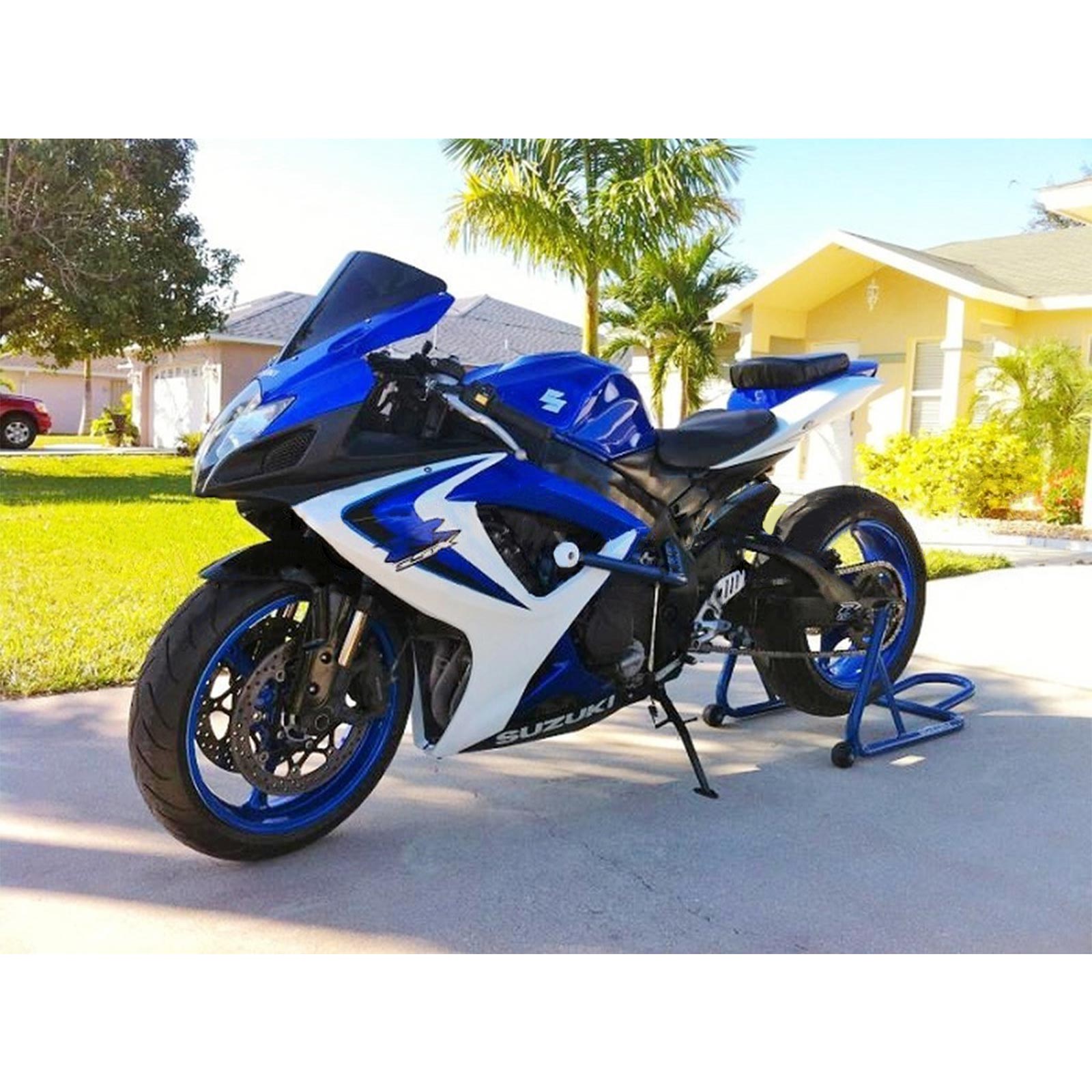 Amotopart 2006-2007 Suzuki GSXR 600/750 Blue&White Style1 Fairing Kit