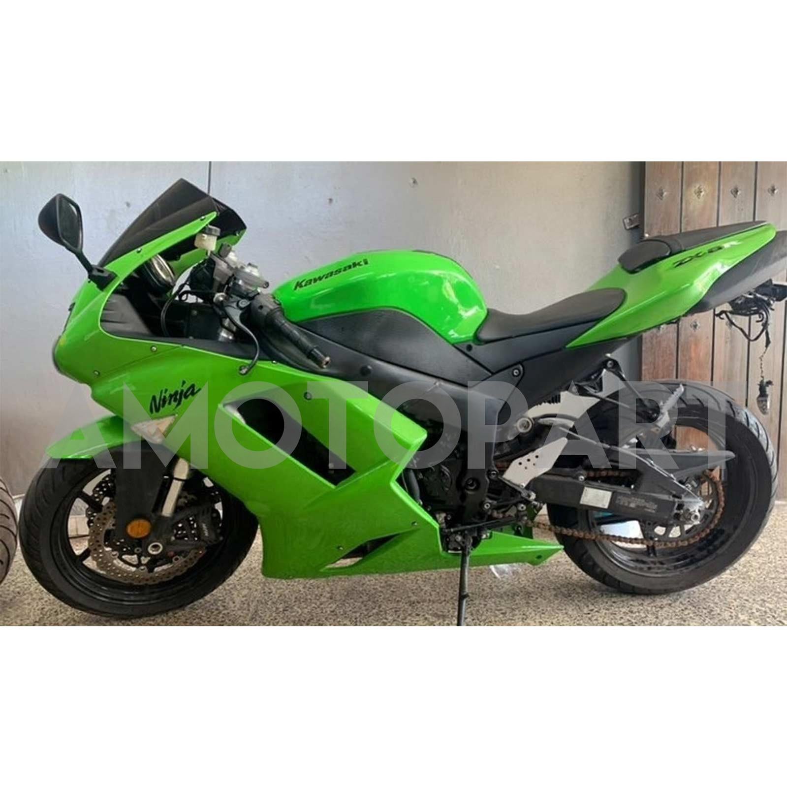 Amotopart Kawasaki 2007-2008 ZX6R 636 Green Fairing Kit