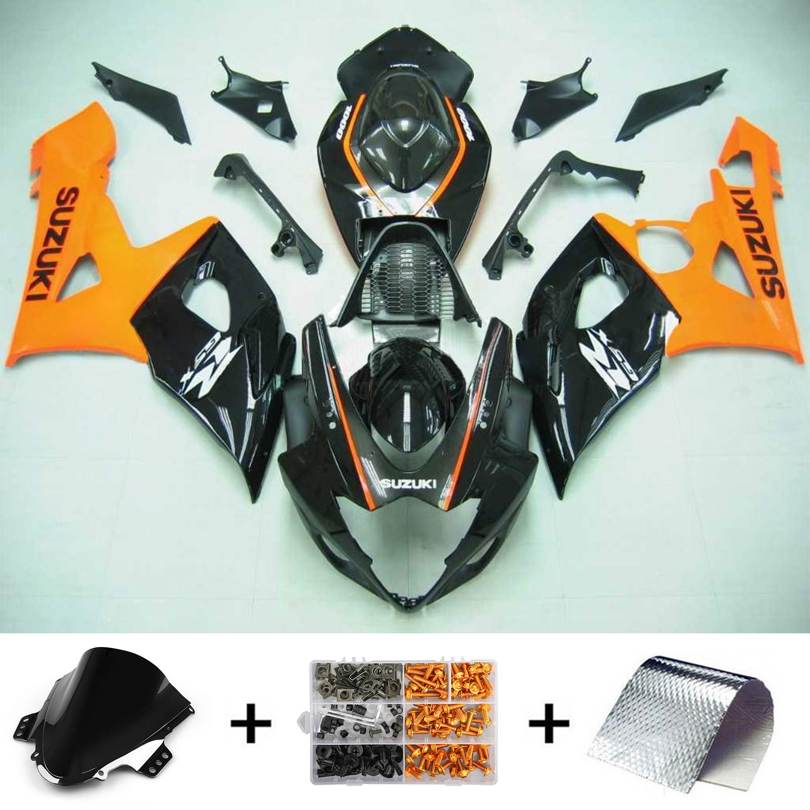 Amotopart 2005-2006 Suzuki GSXR1000 Fairing Orange & Black Kit