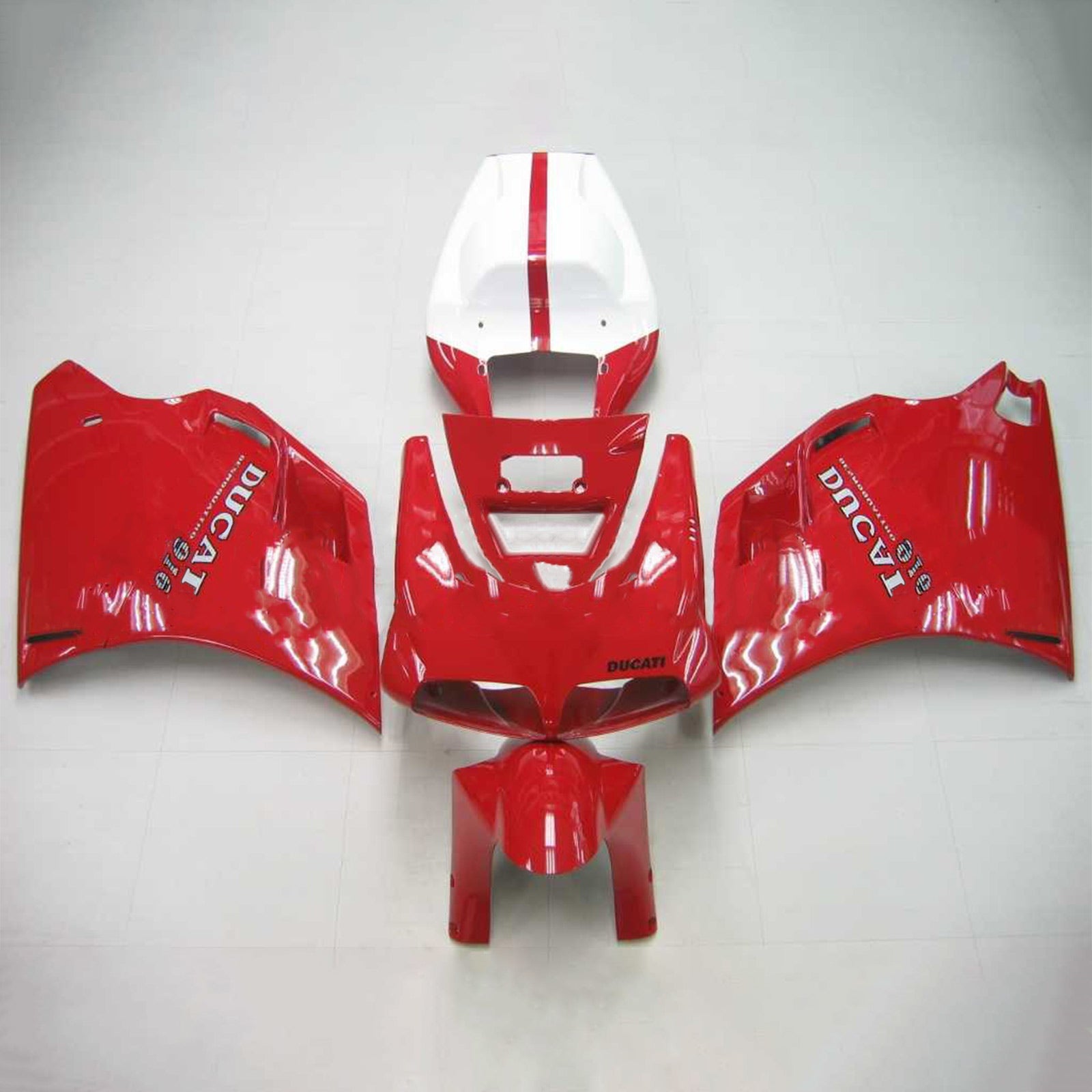 Amotopart Ducati 1996-2002 748/916/996/998 Red White Fairing Kit