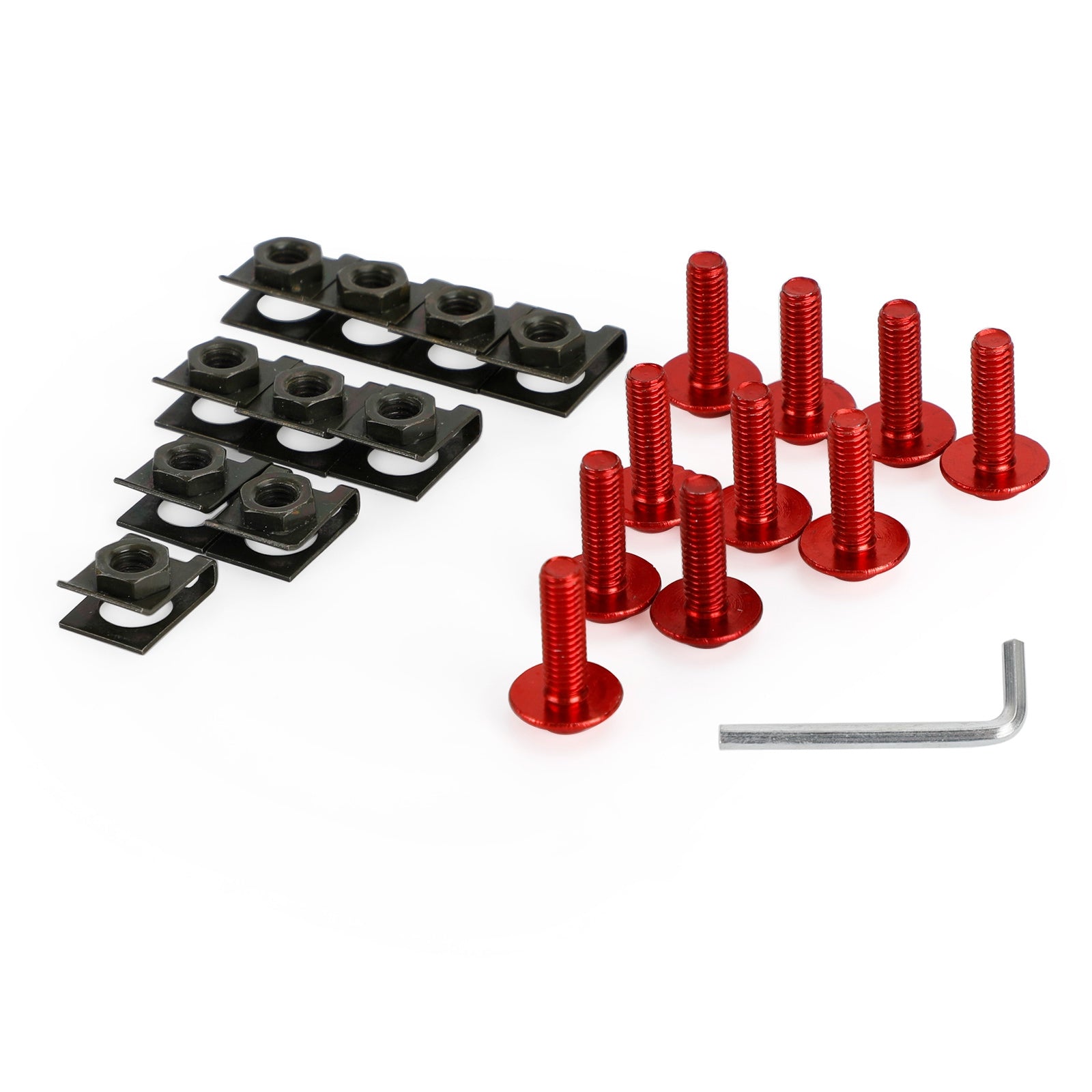 10x Aluminium M6 x 20mm Motorrad-Bildschirmschrauben & Feder-C-Clips für Honda Generic