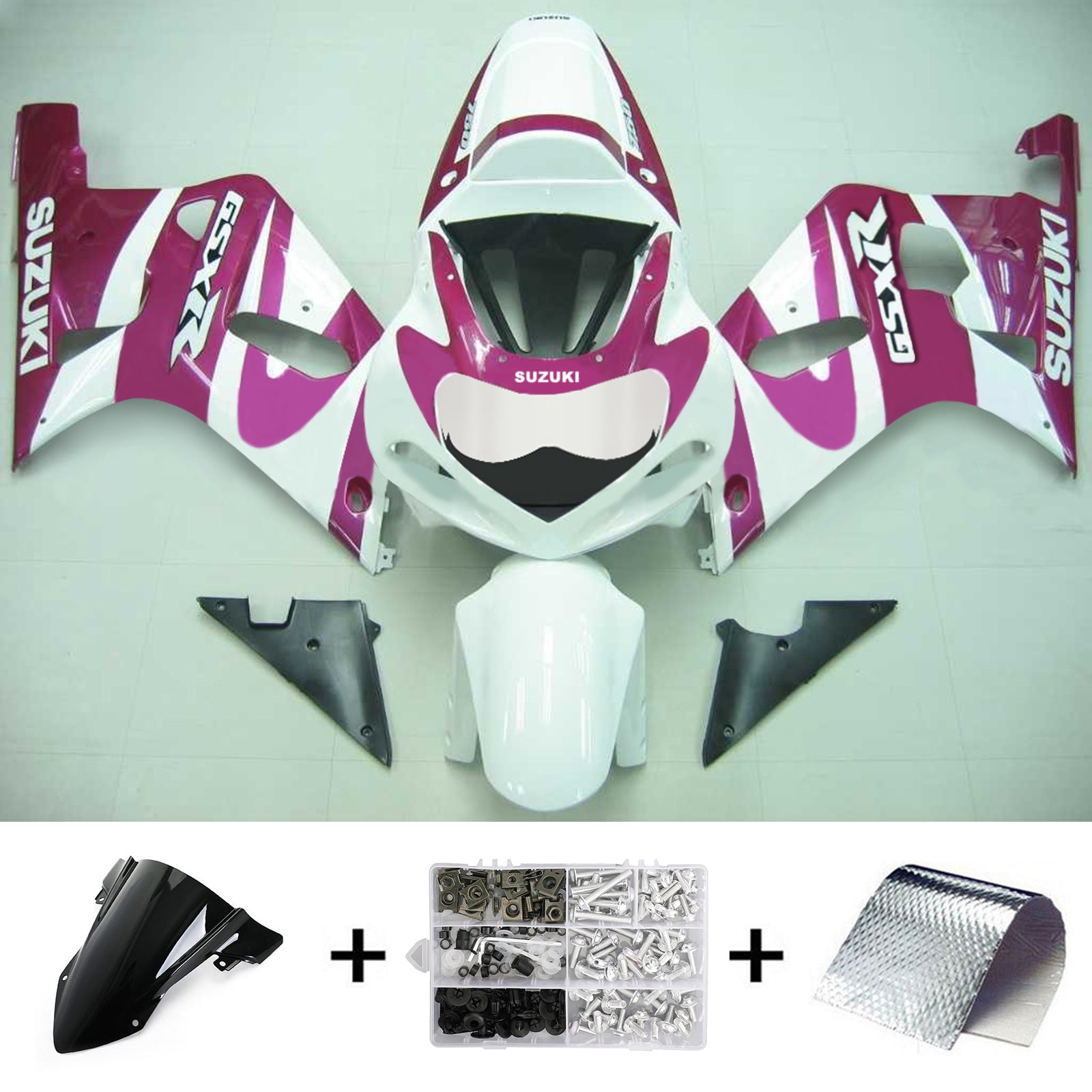 Amotopart Suzuki 01-03 GSXR600 & 00-03 GSXR750 Fairing purple white Kit