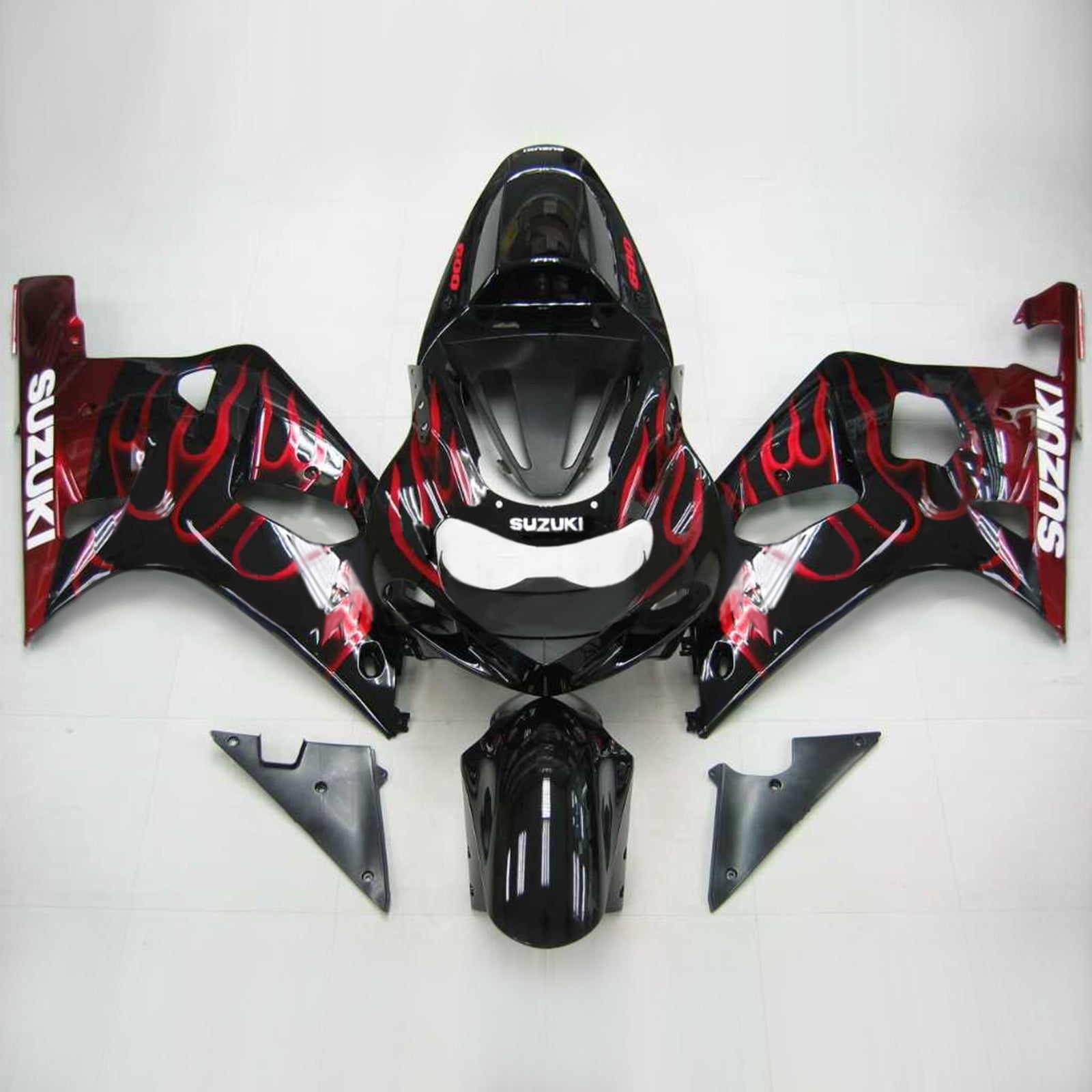 Amotopart Suzuki 01-03 GSXR600 & 00-03 GSXR750 Black Red Fairing Kit