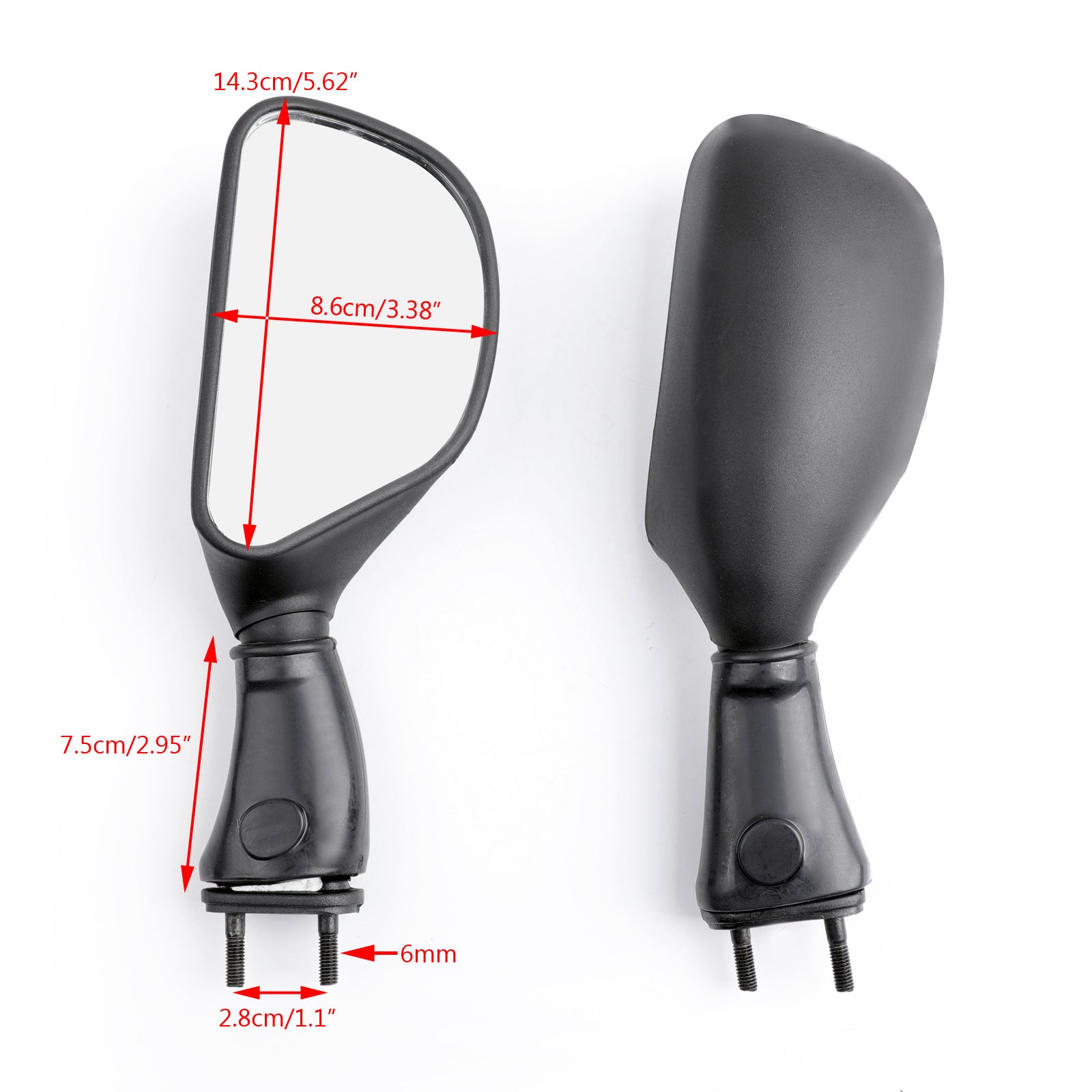 Spiegel für Kawasaki ZX6R 1998-2002 ZX9R ZX9 9R 1998-2003 Schwarz Generika