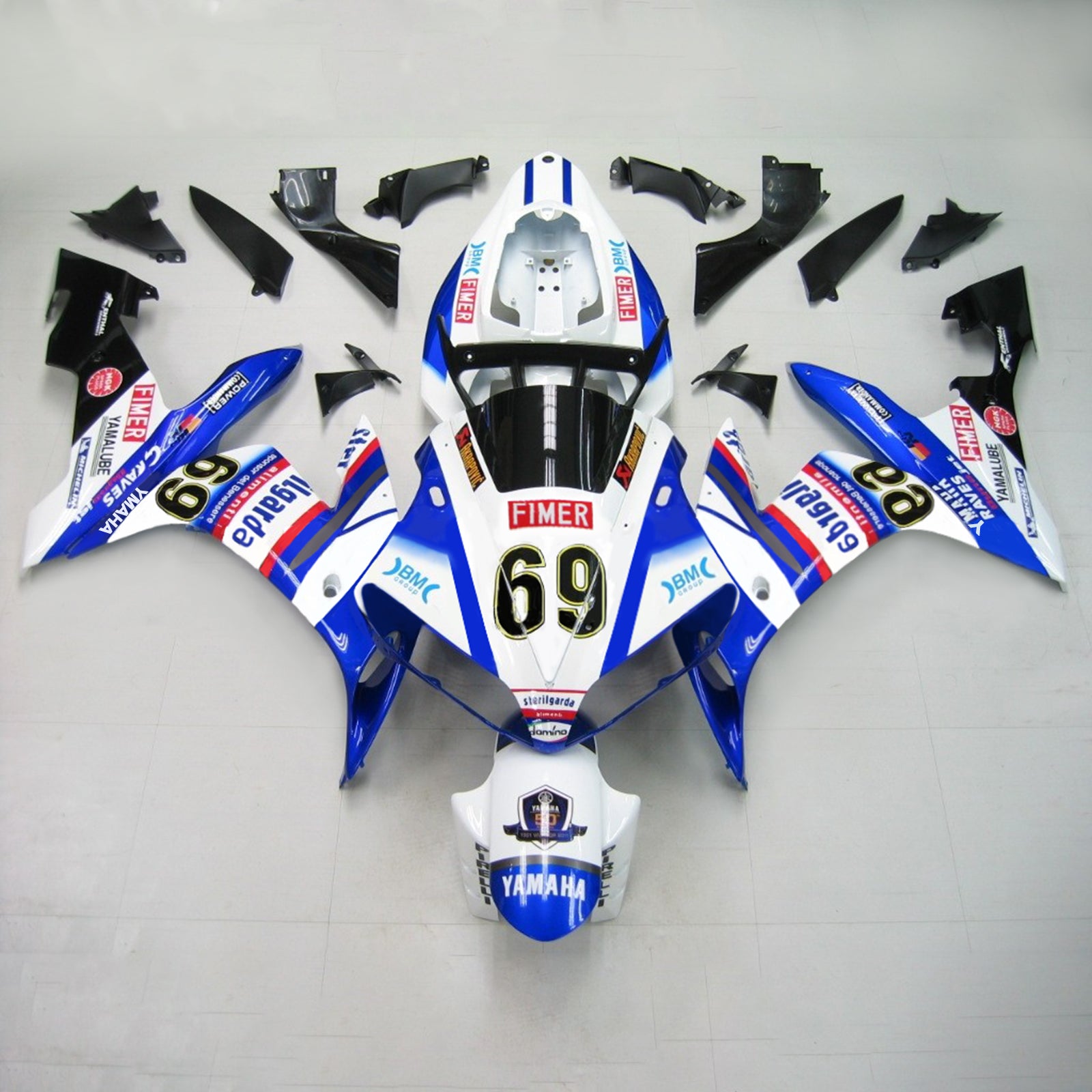 Sada kapotáže Amotopart Yamaha 2004-2006 YZF 1000 R1 modrobílá č.69