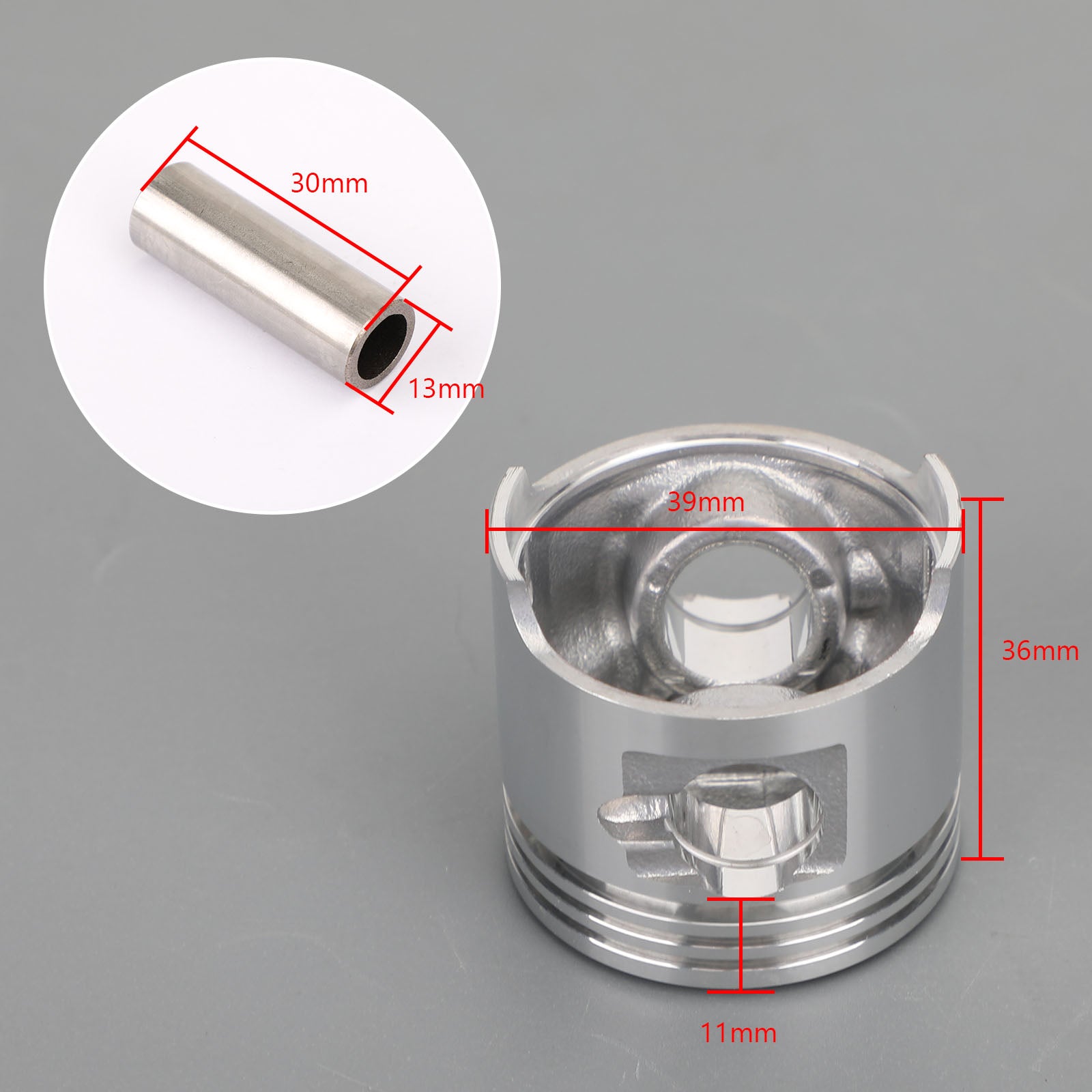 Juego de anillos de pasador de pistón aptos para Honda Z50R 88-89 91-99 ZB50 88 XR50 XR50R 00-2003 C50 CUB 1985-1996