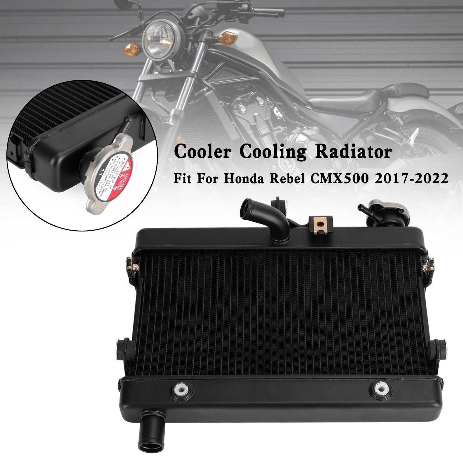 Radiator Cooling Cooler Fit For Honda Rebel CM 500 CMX500 2017-2024