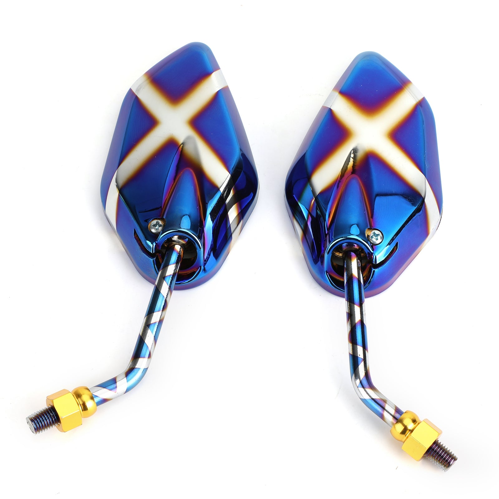 Verbrande titaniumzijde achteruitkijkspiegels 10 mm M10 voor cafe racer op maat gemaakte motorfiets generiek