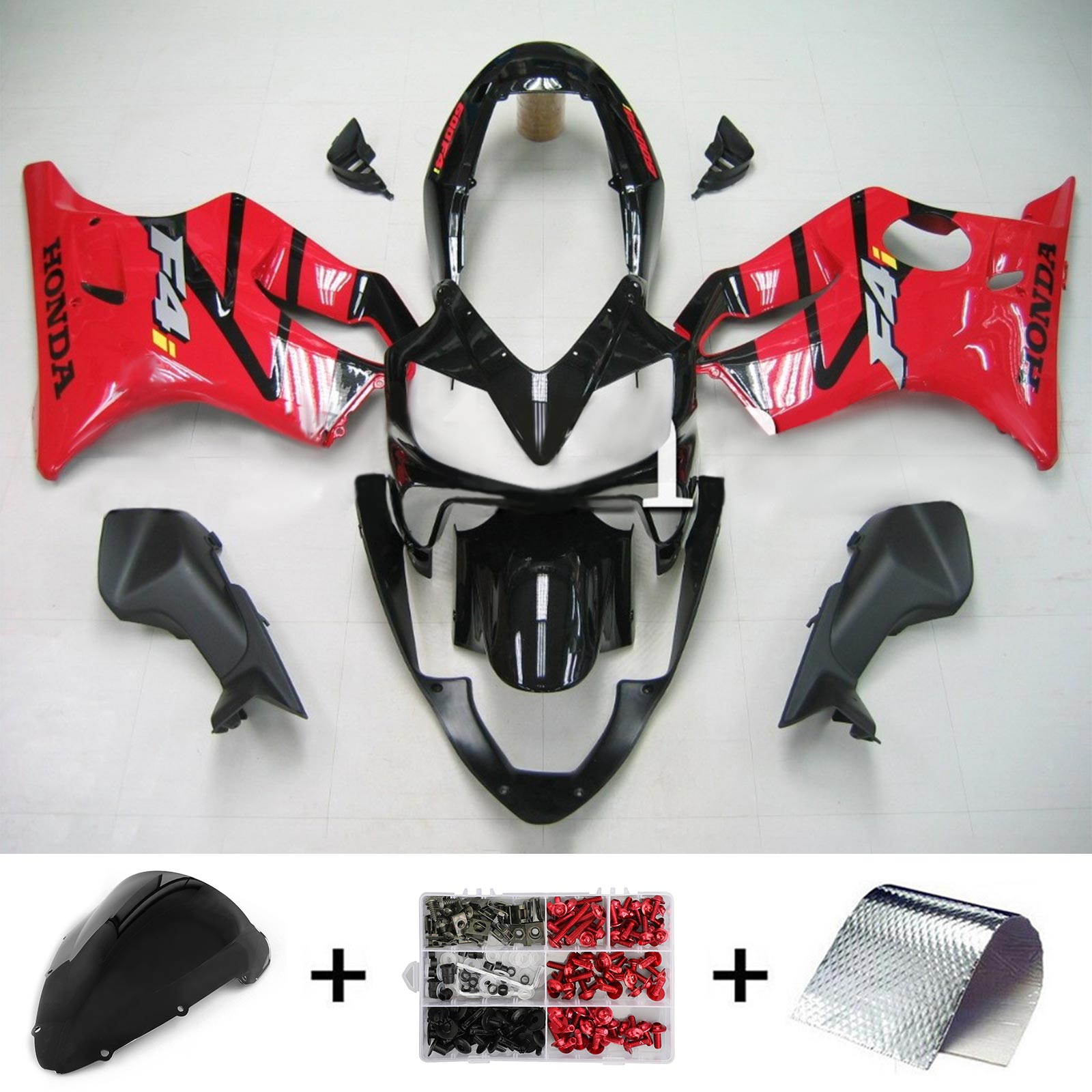 Amotopart Honda CBR600 F4i 2004-2007 Red&Black Fairing Kit