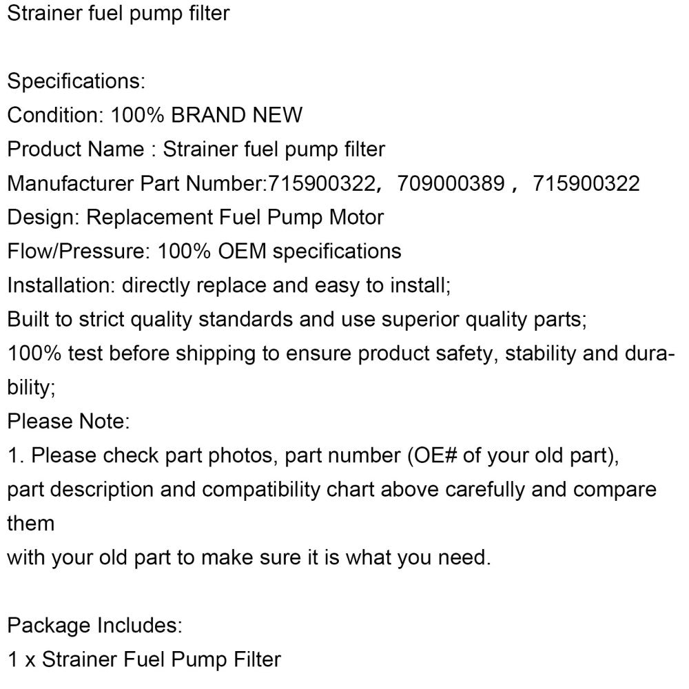 Sil brændstofpumpefilter til Can-Am Outlander L 450 570 850 EFI #715900322