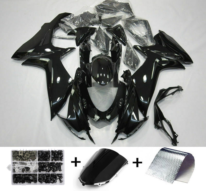 Amotopart 2011-2023 Suzuki GSXR600/750 K11 Fairing Glossy Black Kit