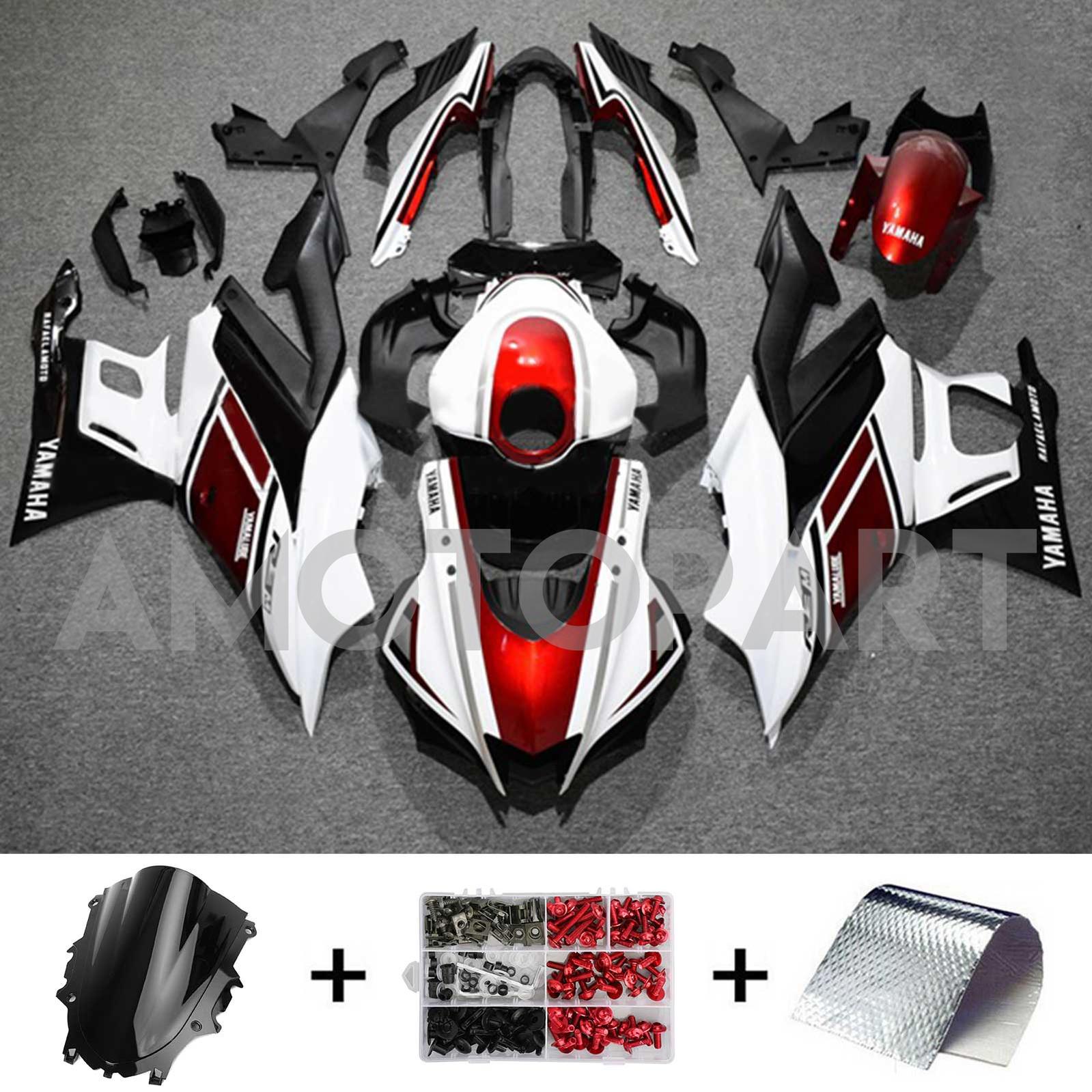 Amotopart Yamaha 2019-2021 YZF R3/YZF R25 Red Black White Fairing Kit