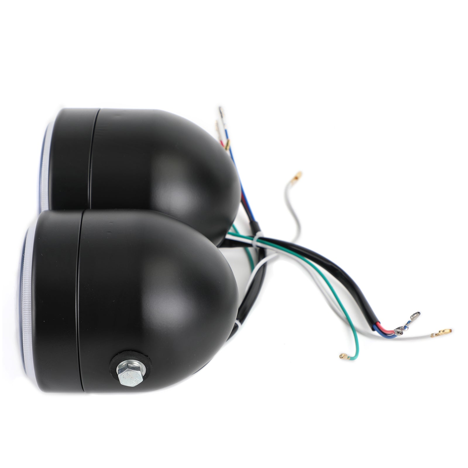 Black Twin Headlight Motocykl Double Dual Lamp Street Fighter Univerzální Motocykl Twin Headlight Double DRL Light pro Harley Chopper Bobber Cafe Racer 4.33" Twin Dual LED světlomet Univerzální Chopper Bobber Cafe Racer Motocykl Generic