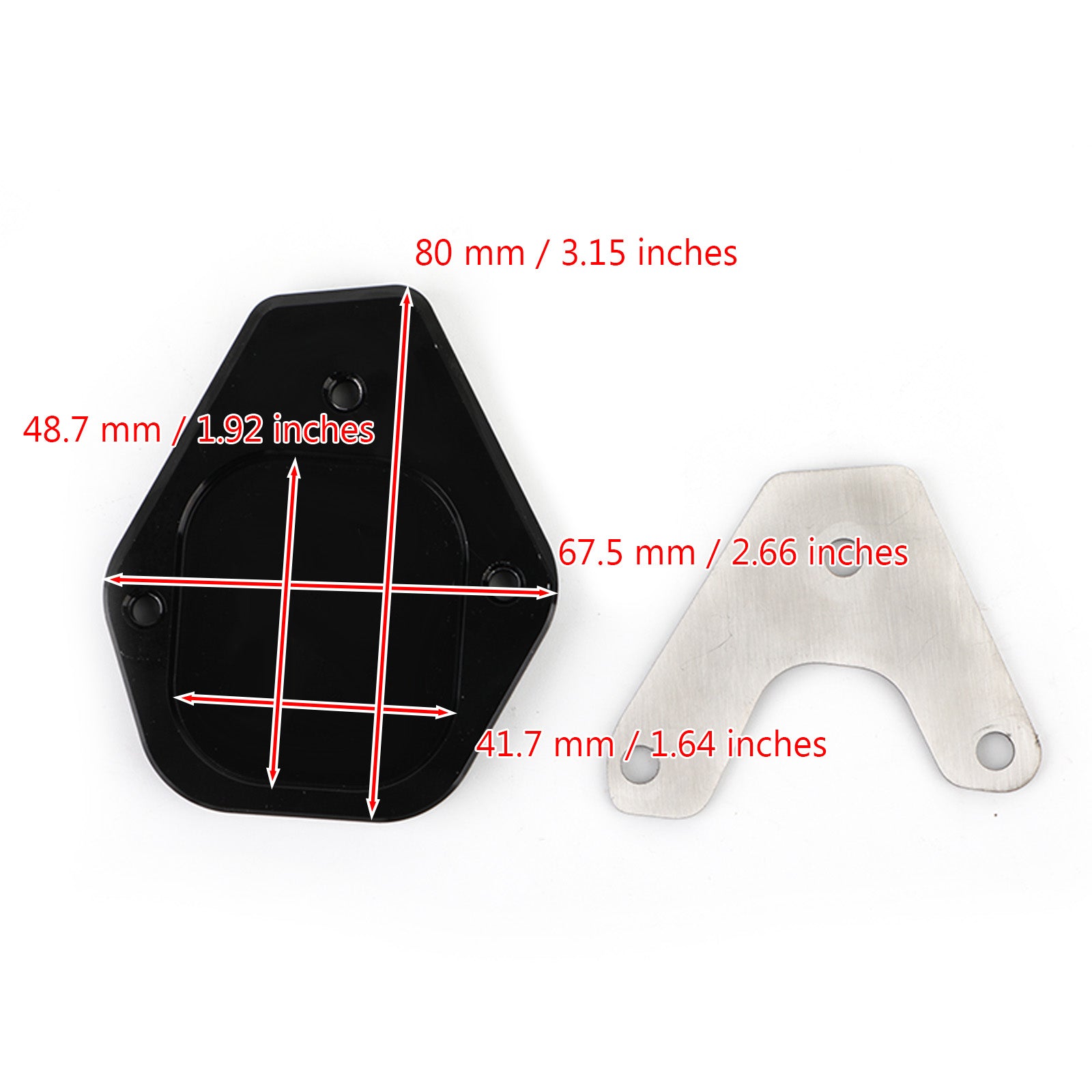 Kickstand Side Stand Extension Pad Fit for Moto Guzzi V85TT 2020-2021 Black