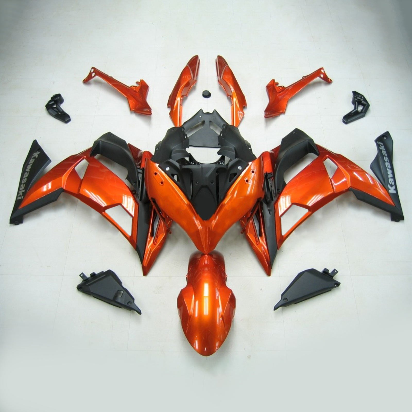 Amotopart 2020-2026 Kawasaki ER-6F Ninja650 Orange&Black Fairing Kit