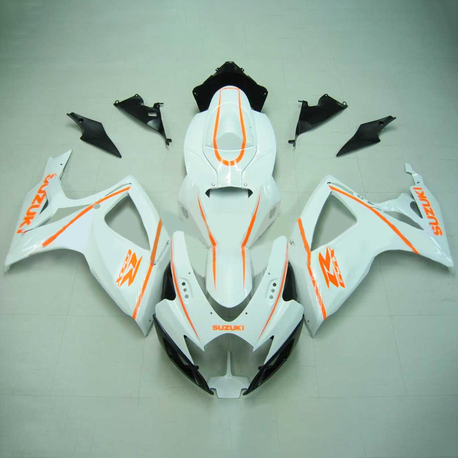 Amotopart 2006-2007 Suzuki GSXR 600/750 White&Orange Fairing Kit