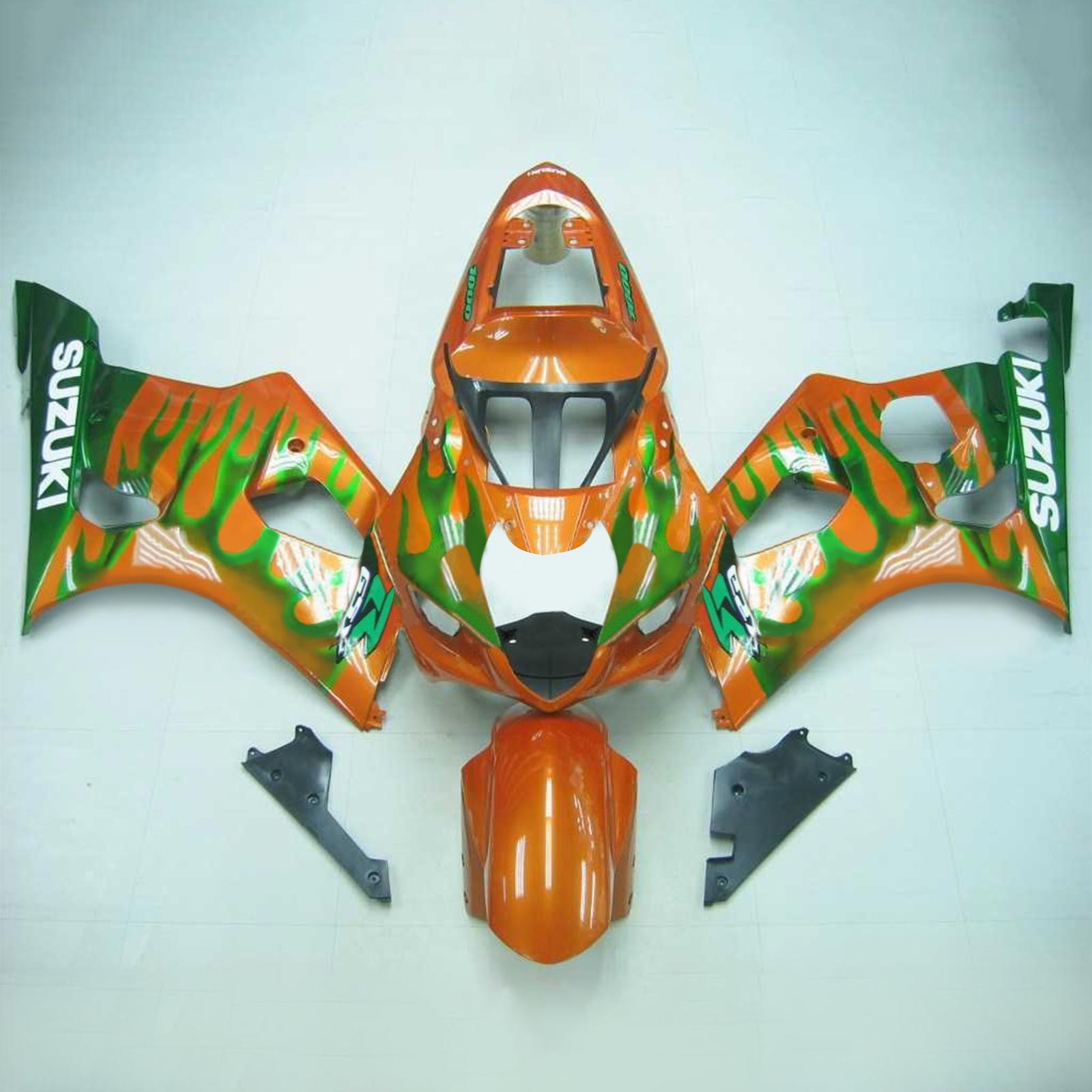 AMOTOPART SUZUKI 2003-2004 GSXR1000 GREEN Orange Fairing Kit
