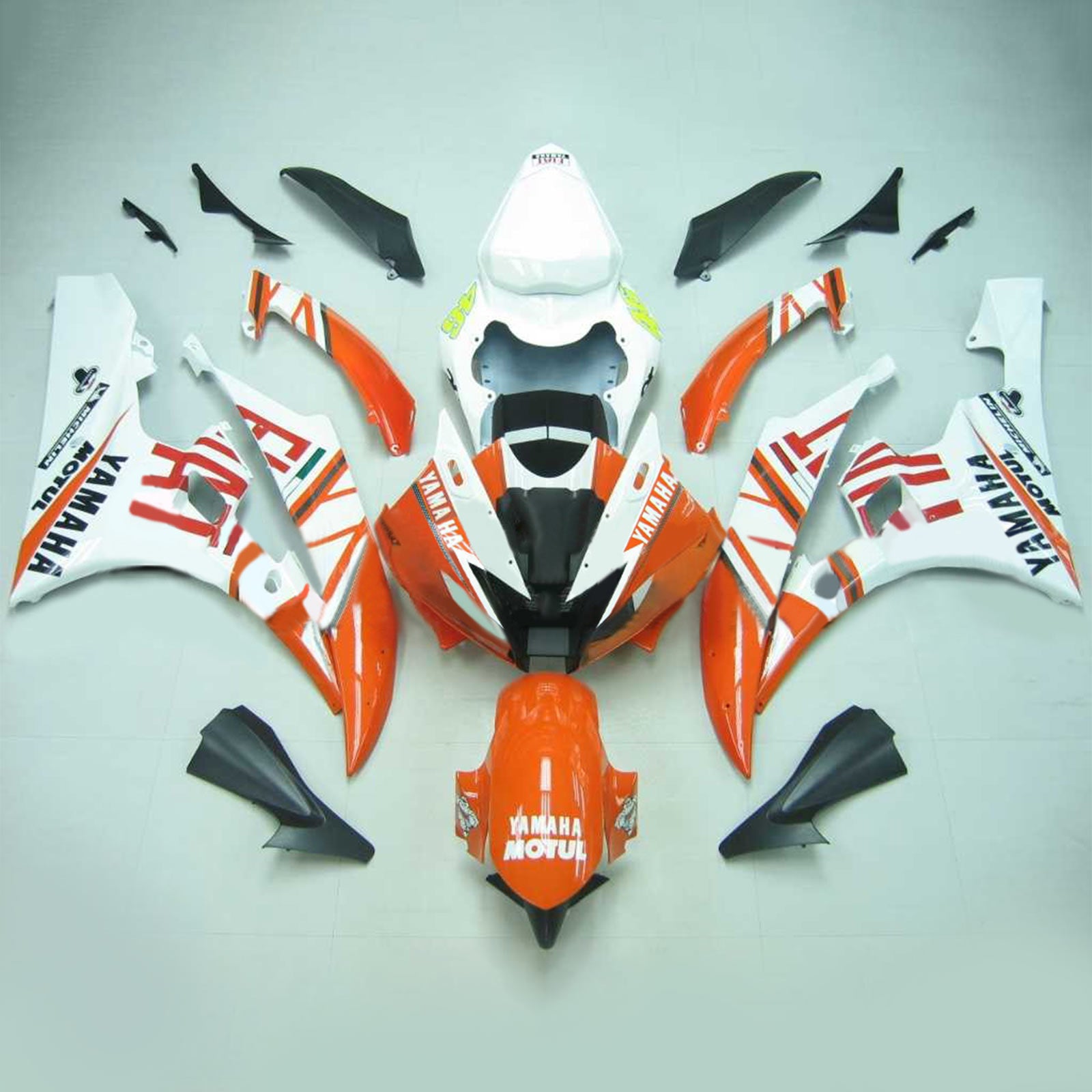 Amotopart Yamaha 2006-2007 YZF 600 R6 Orange White Fairing Kit
