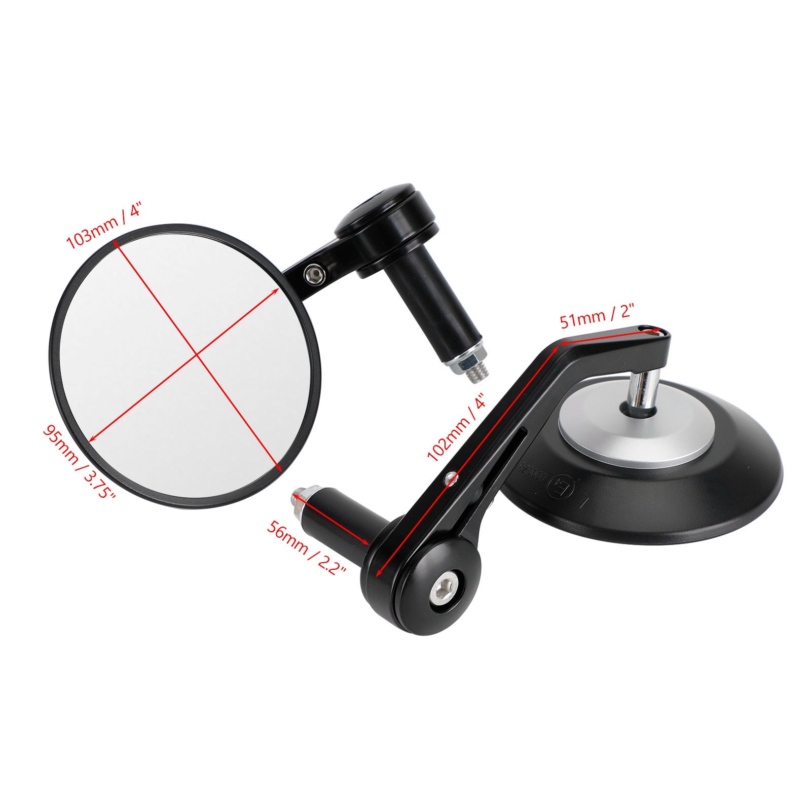 4" Lusterka na kierownicę okrągłe do Ducati SCRAMBLER 400 800 1100 Cafe Racer