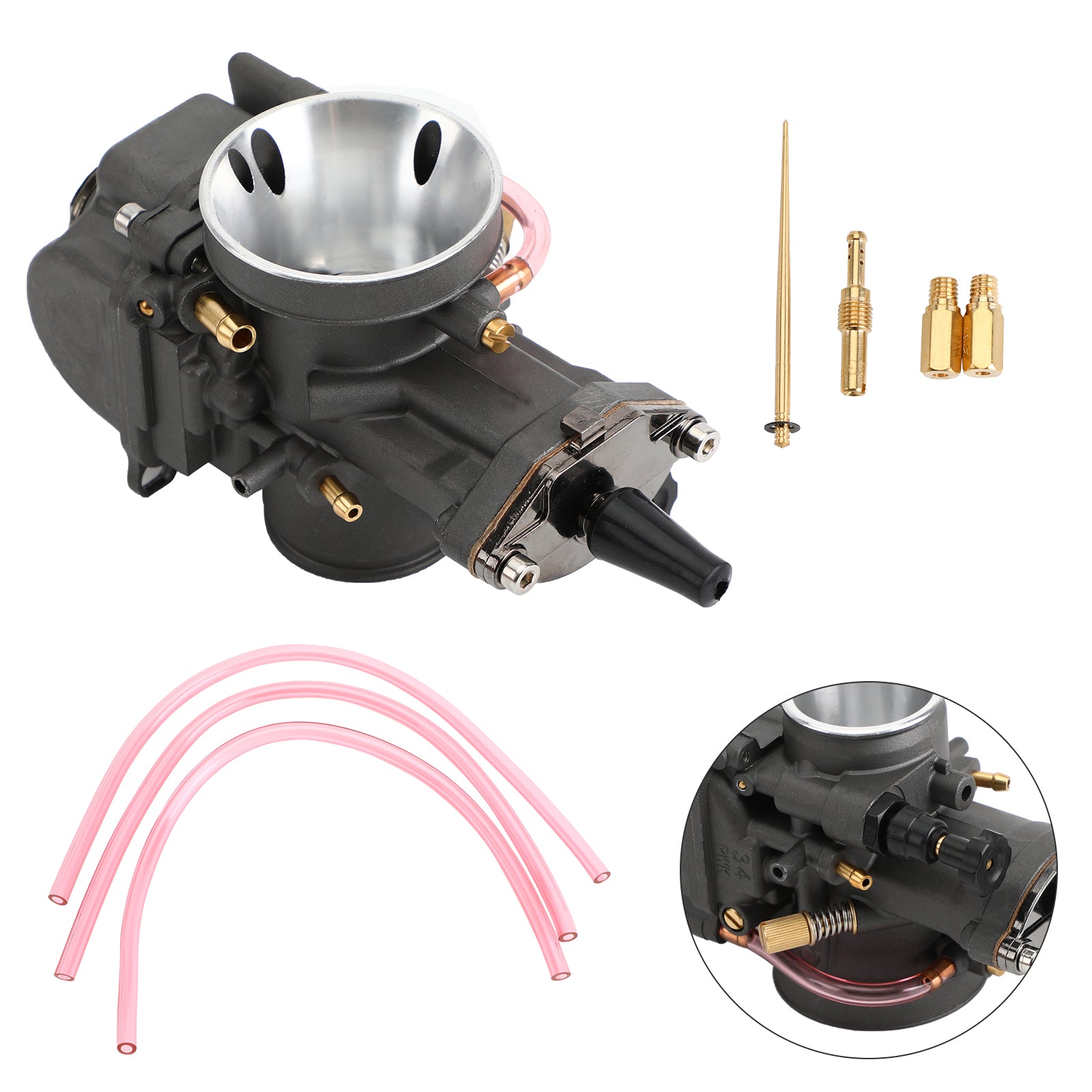 Carburatore PWK 34mm Carb universale per Keihin Mikuni Dellorto Koso con Power Jet generico