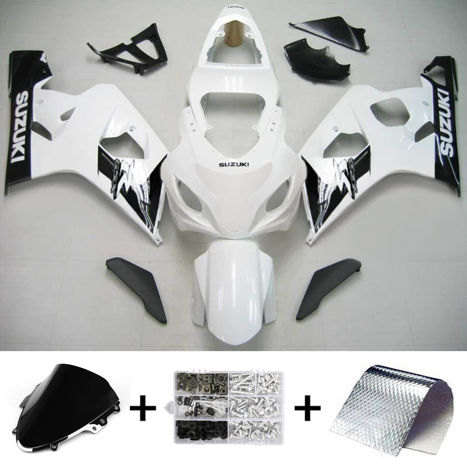 Amotopart Suzuki 2004–2005 GSXR 600/750 weißes Verkleidungsset